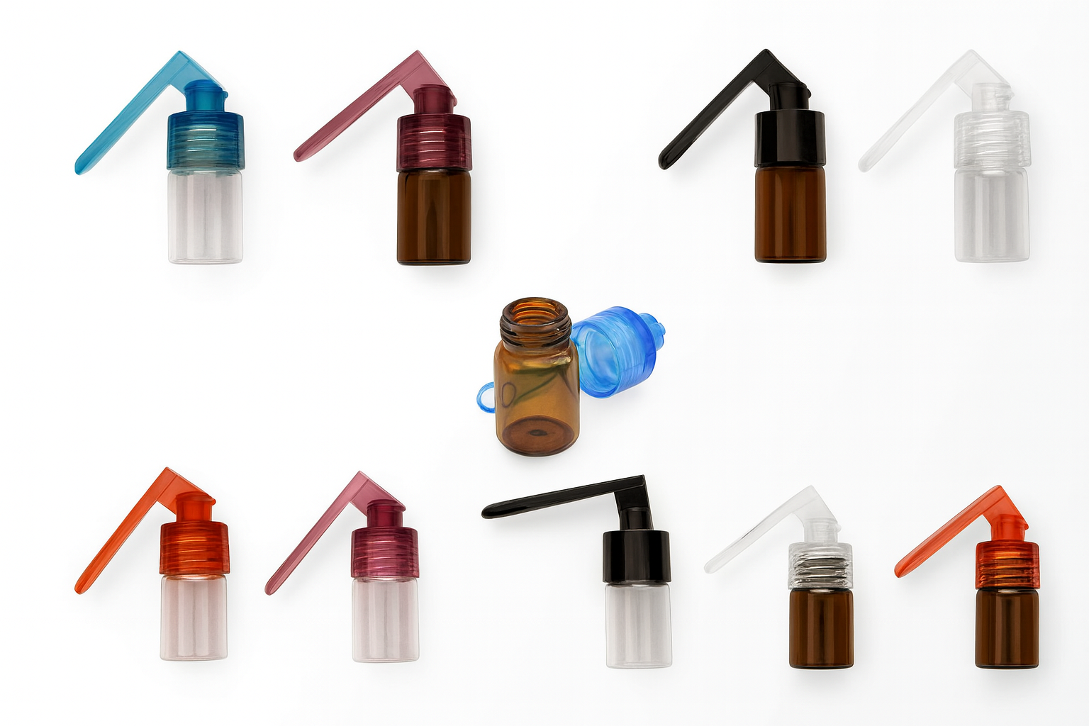 10x Spender Set mit ausklappbarem Löffel – gemischte Farben