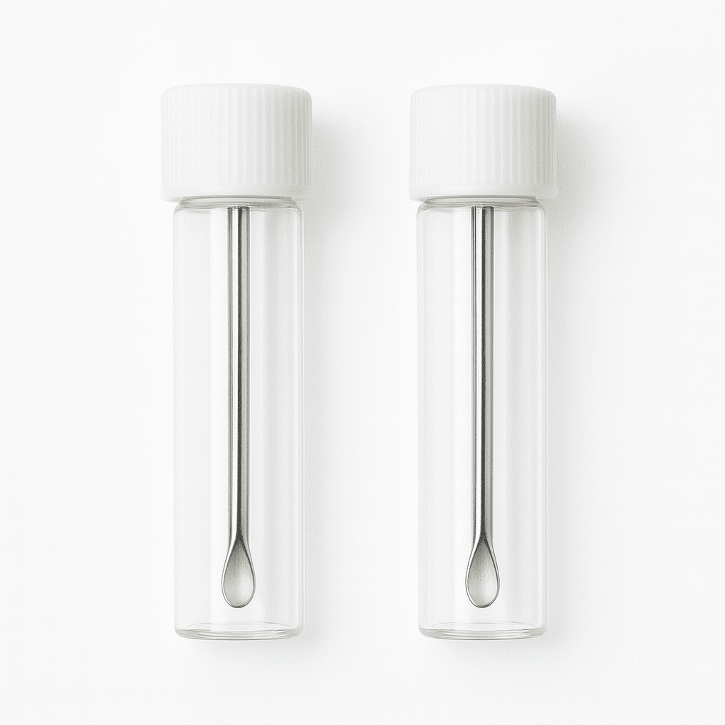 1 baller bottle with telescopic spoon – clear with white lid