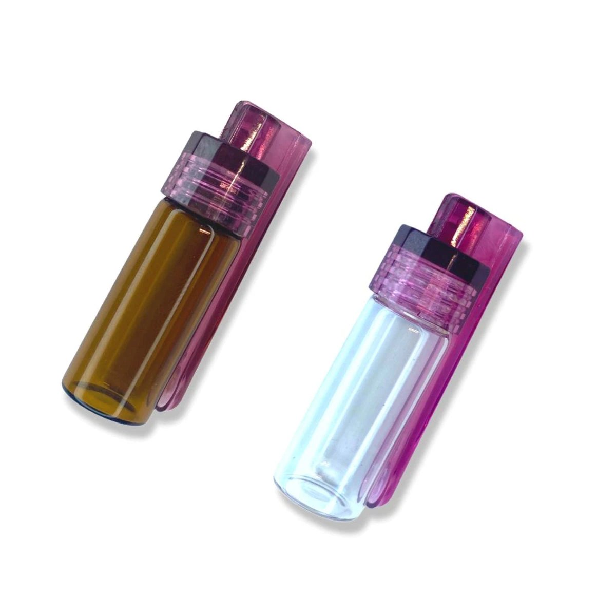 1 Großer Glas-Spender mit klappbarem Löffel & Mini-Trichter – Klar oder Braun mit lila Deckel - from DieBallerei