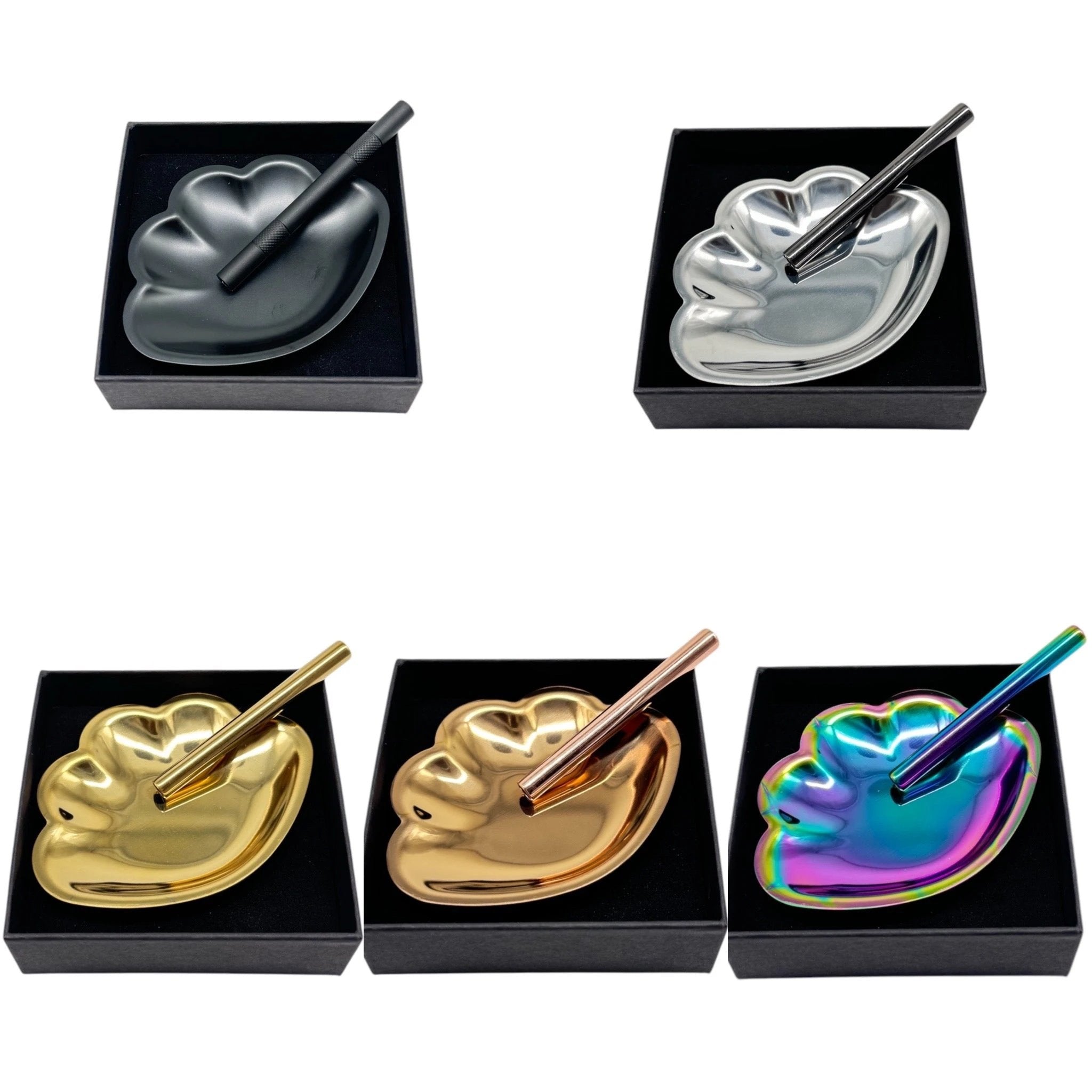 Muschel Metall Brettchen – Edle Ziehunterlage inkl. Röhrchen in Schwarzer Geschenkbox - from DieBallerei