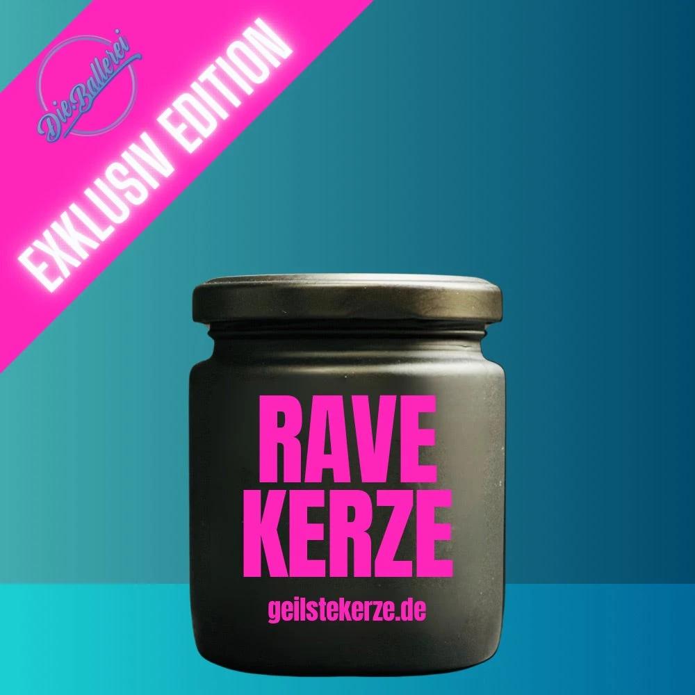 Geilste Kerze – Duftkerze „RAVE Kerze“ Pinke Schrift - from DieBallerei