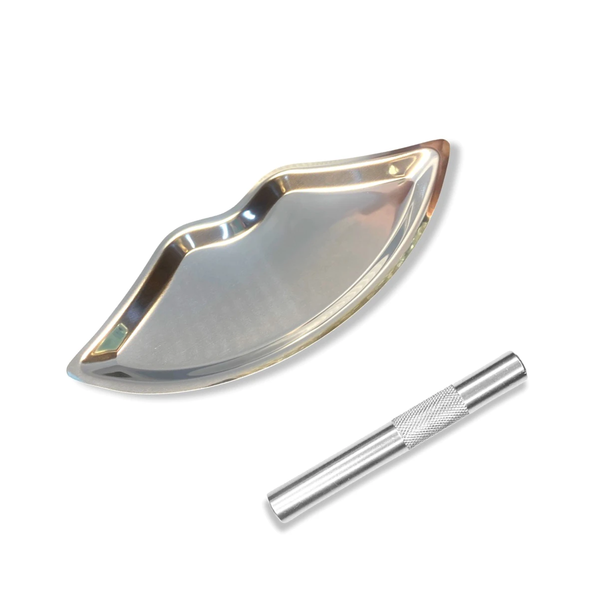 Set „Silber Smile“ – Metall Zieh-Unterlage in Lippenform + Röhrchen - from DieBallerei