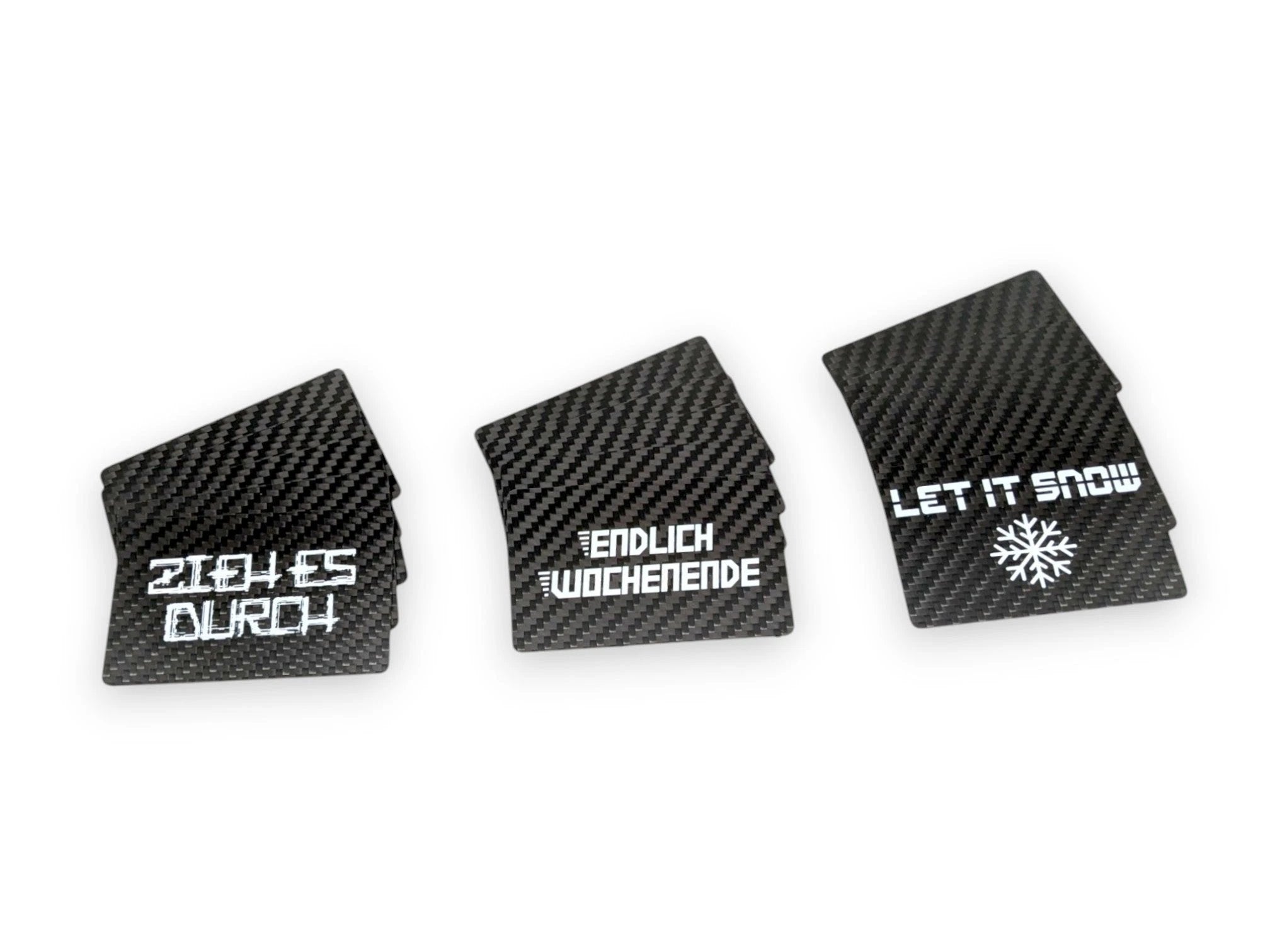 3-er Set Hack Karte aus Carbon – 3 stylische Designs! - from DieBallerei