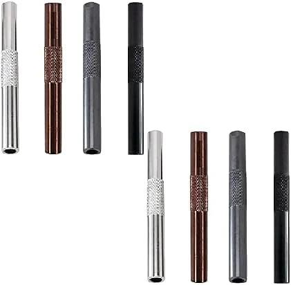 8-teiliges Aluminium-Röhrchen-Set – Schwarz, Braun, Chrom, Silber - Ziehröhrchen from DieBallerei