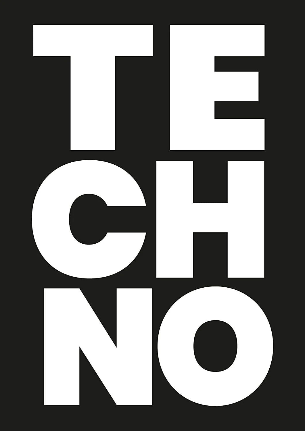 Poster „Techno“ – Black & White Edition (DIN A3 mit Rahmen) - from DieBallerei
