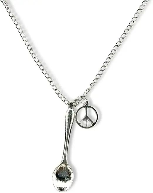 Mini Löffel Anhänger Charm mit Halskette – Silber/Peace - Anhänger from DieBallerei