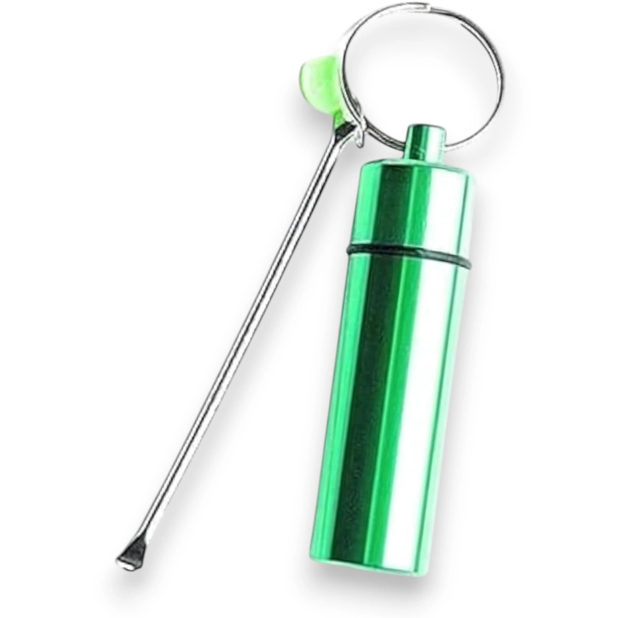 Kompakte Aluminium-Pillenbox in Grün mit Schlüsselanhänger – Immer griffbereit! - from DieBallerei