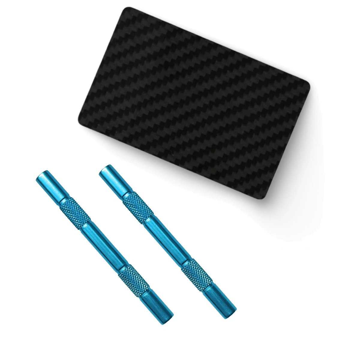 Zieh-Röhrchen aus Aluminium in Türkis & Carbon Hack-Karte – Stylisch & Hochwertig - from DieBallerei