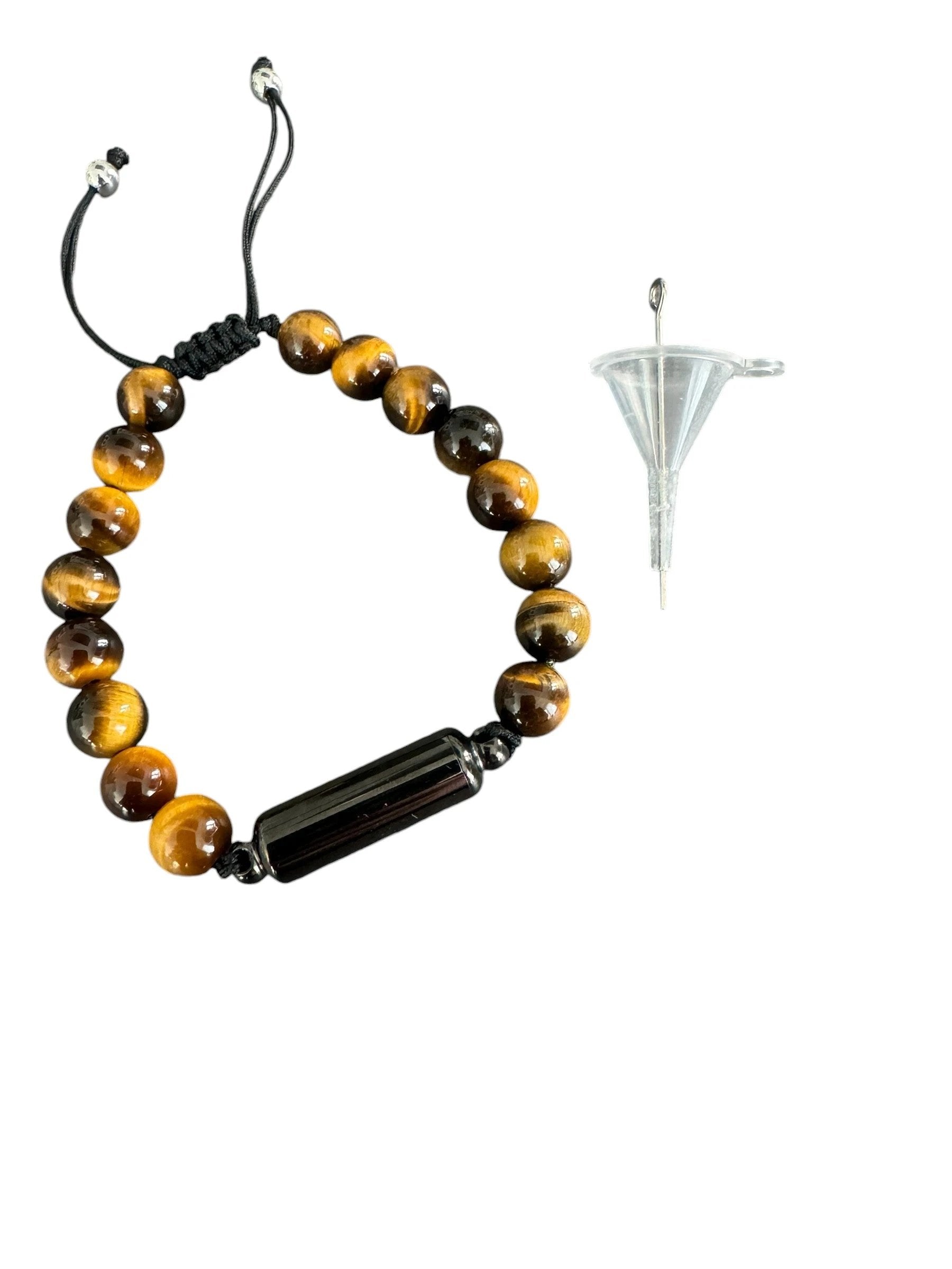 Armband Schwarz/Braun mit Versteck & Füllbarer Kapsel - from DieBallerei