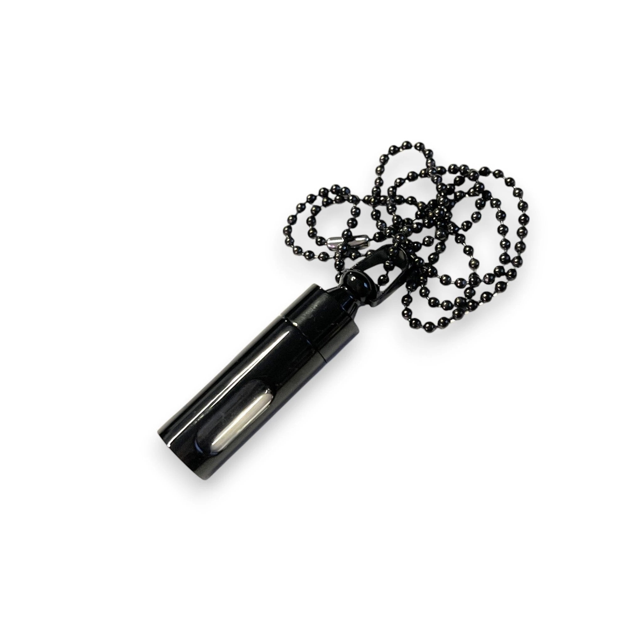 Edle Halskette mit verschließbarer Pillenbox – Schwarz Transparent - from DieBallerei