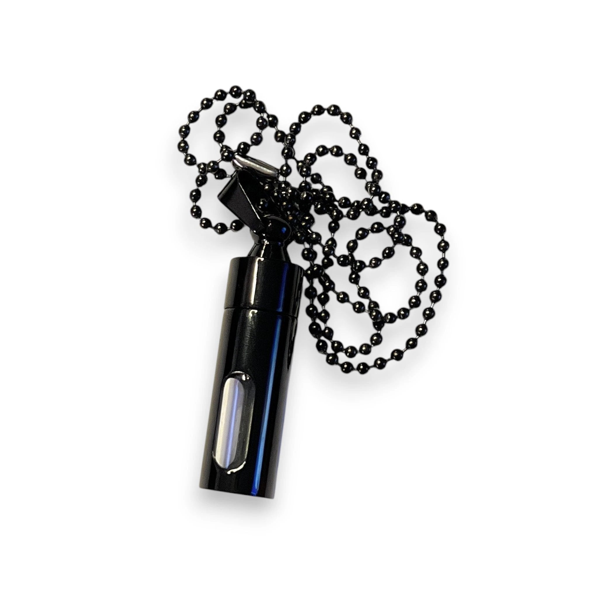 Edle Halskette mit verschließbarer Pillenbox – Schwarz Transparent - from DieBallerei