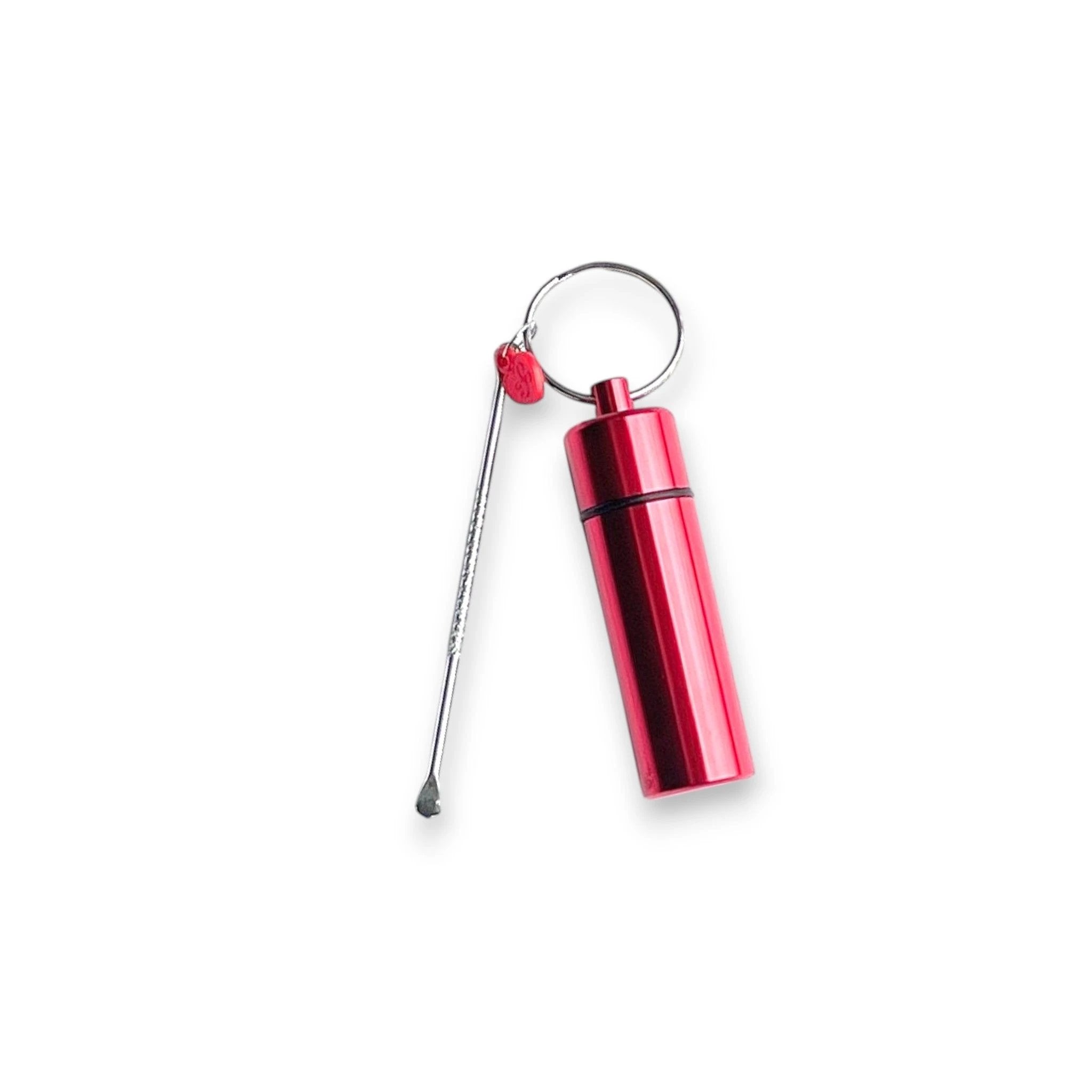 Verschließbare Aluminium-Pillenbox mit Löffel – Kompakt & Praktisch - Rot - from DieBallerei