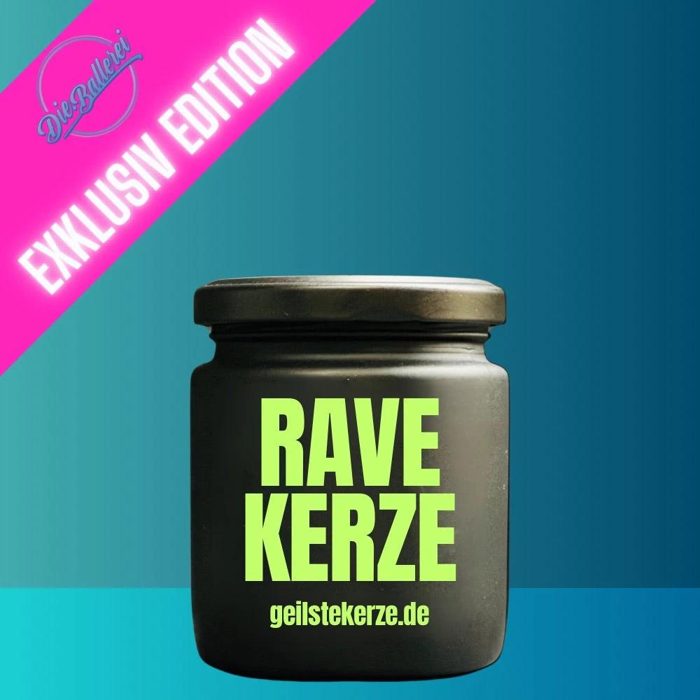 Geilste Kerze – Duftkerze „RAVE Kerze“ Grüne Schrift - from DieBallerei