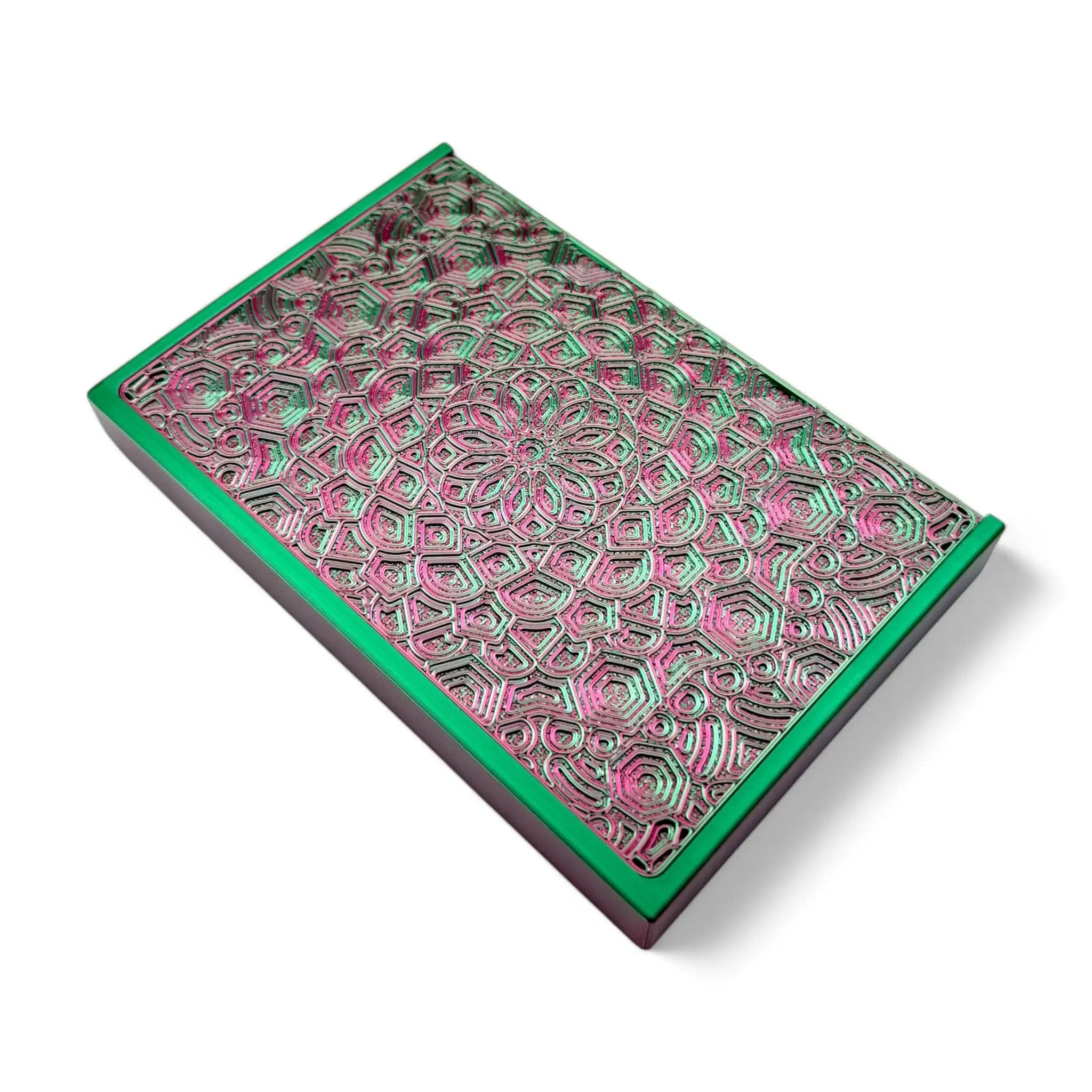 Baller-Box XL Everlasting Fractals inkl. integriertem Spiegel, 2x Röhrchen und Hack-Karten Rot / Grün - from DieBallerei