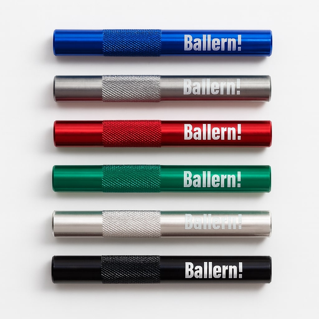 „Ballern!“ Aluminium-Röhrchen – Stylisch, Robust & Funktional in 7 Farben