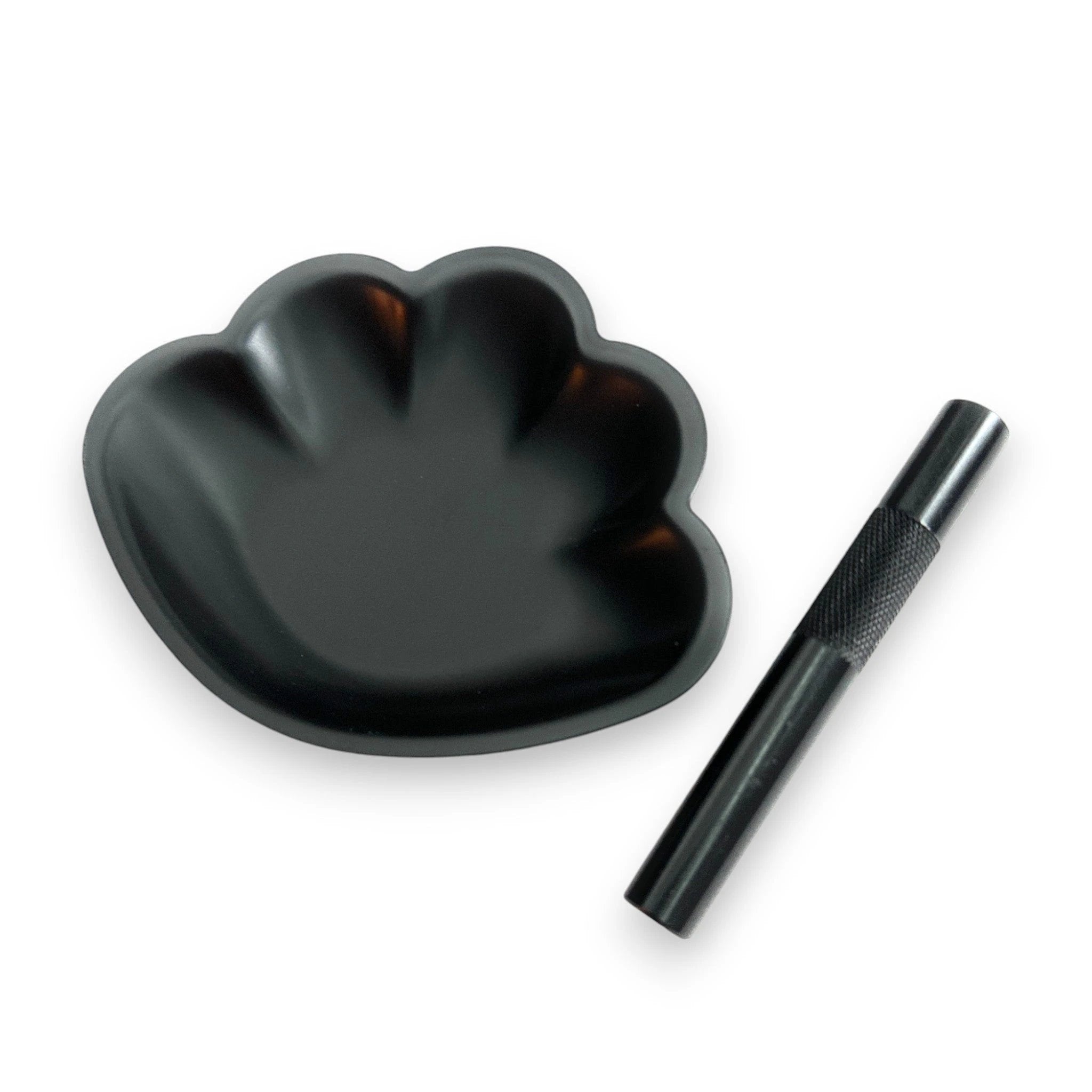 Muschel Metall Brettchen – Edle Ziehunterlage inkl. Röhrchen in Schwarz - from DieBallerei