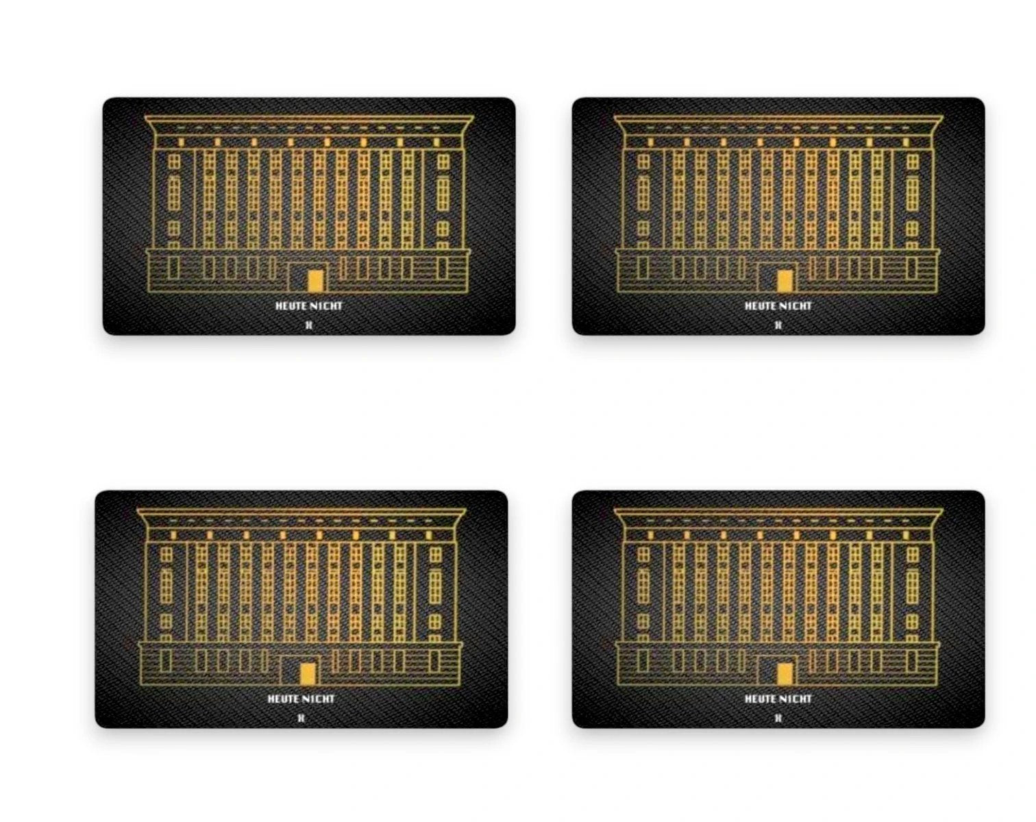 "Berghain - heute nicht" 4er-Pack Karte im Carbon-Look – Stylisch & Langlebig - from DieBallerei