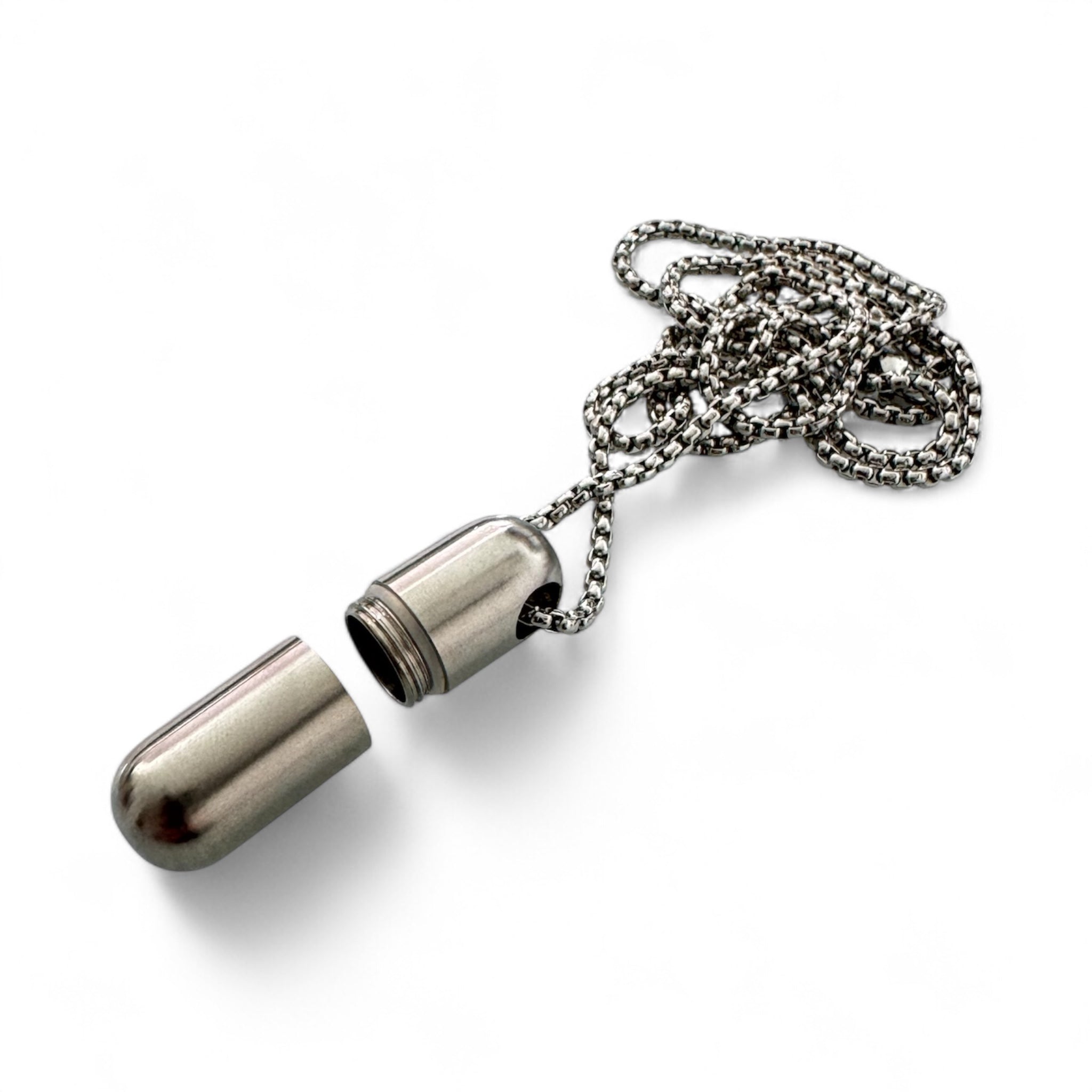 Capsule Anhänger – Stilvoll & immer dabei 2 in 1 Halskette und Schlüsselanhänger - Silber