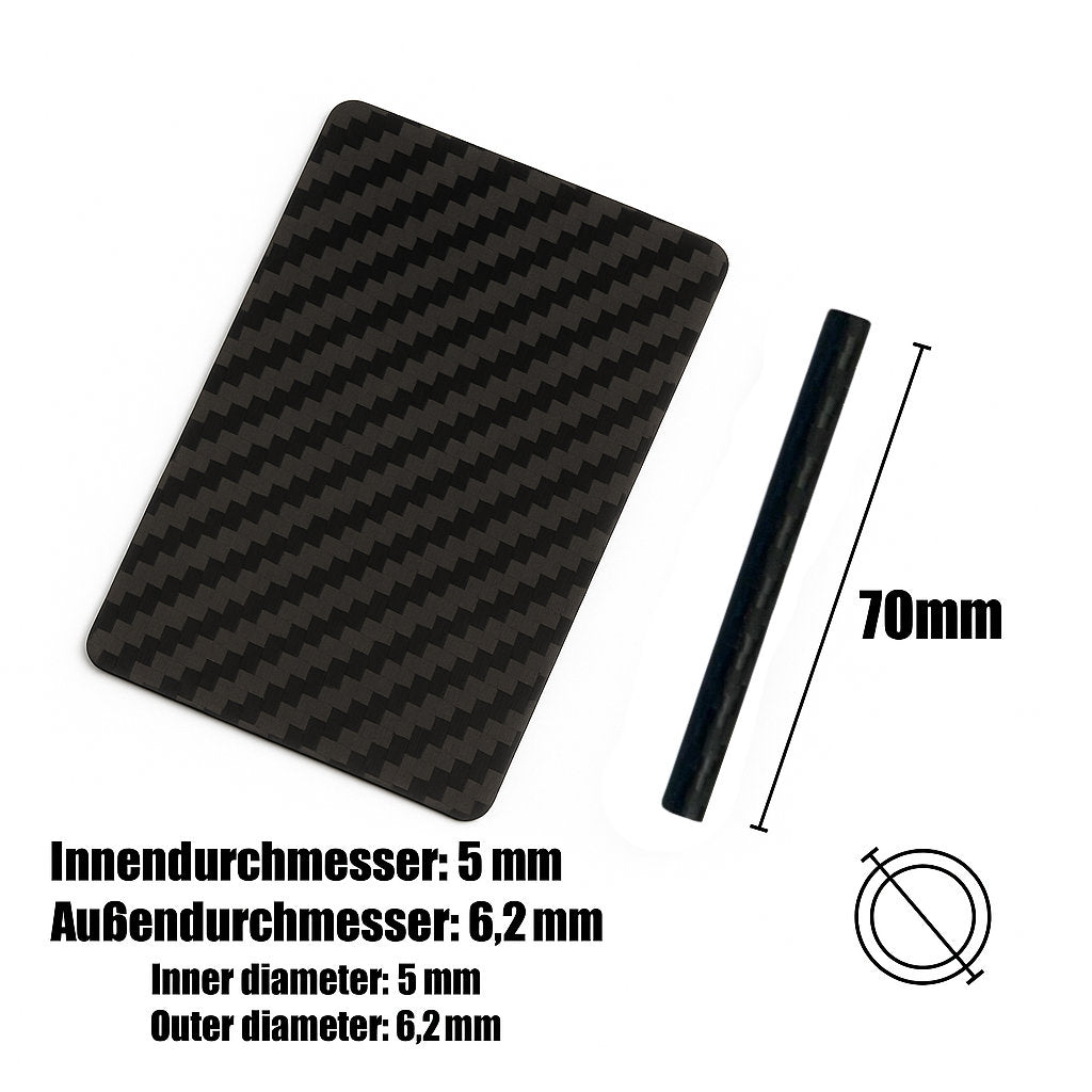 Carbon Röhrchen 70mm Set inkl. Hack Karte – Stabil, Elegant & Hochwertig