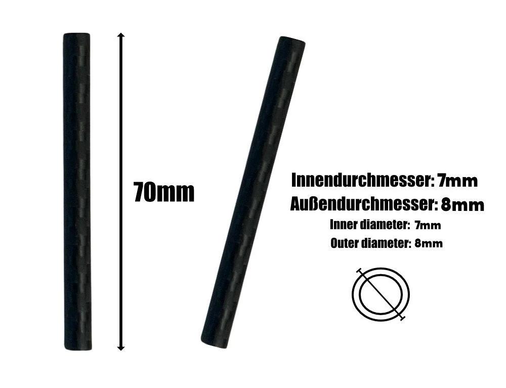 3er-Set Carbonröhrchen 70mm Länge, 8mm Außendurchmesser – Hochwertige Kohlefaser-Röhrchen - from DieBallerei