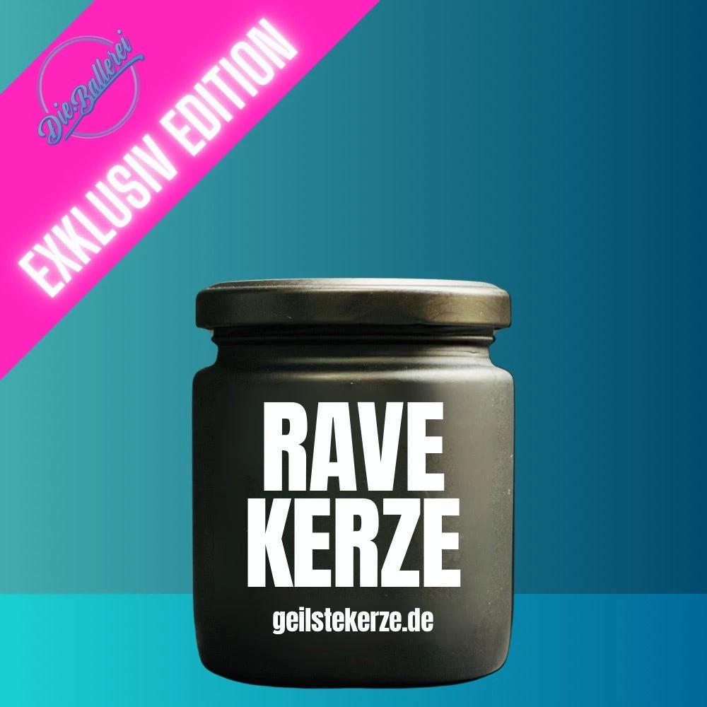 Geilste Kerze – Duftkerze „RAVE Kerze“ Weiße Schrift - from DieBallerei