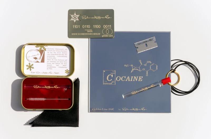 Das SchneeRöhrchen Set – Golden Line Limited Edition ✨ BB-Style Cocaine mit Molekül - from DieBallerei