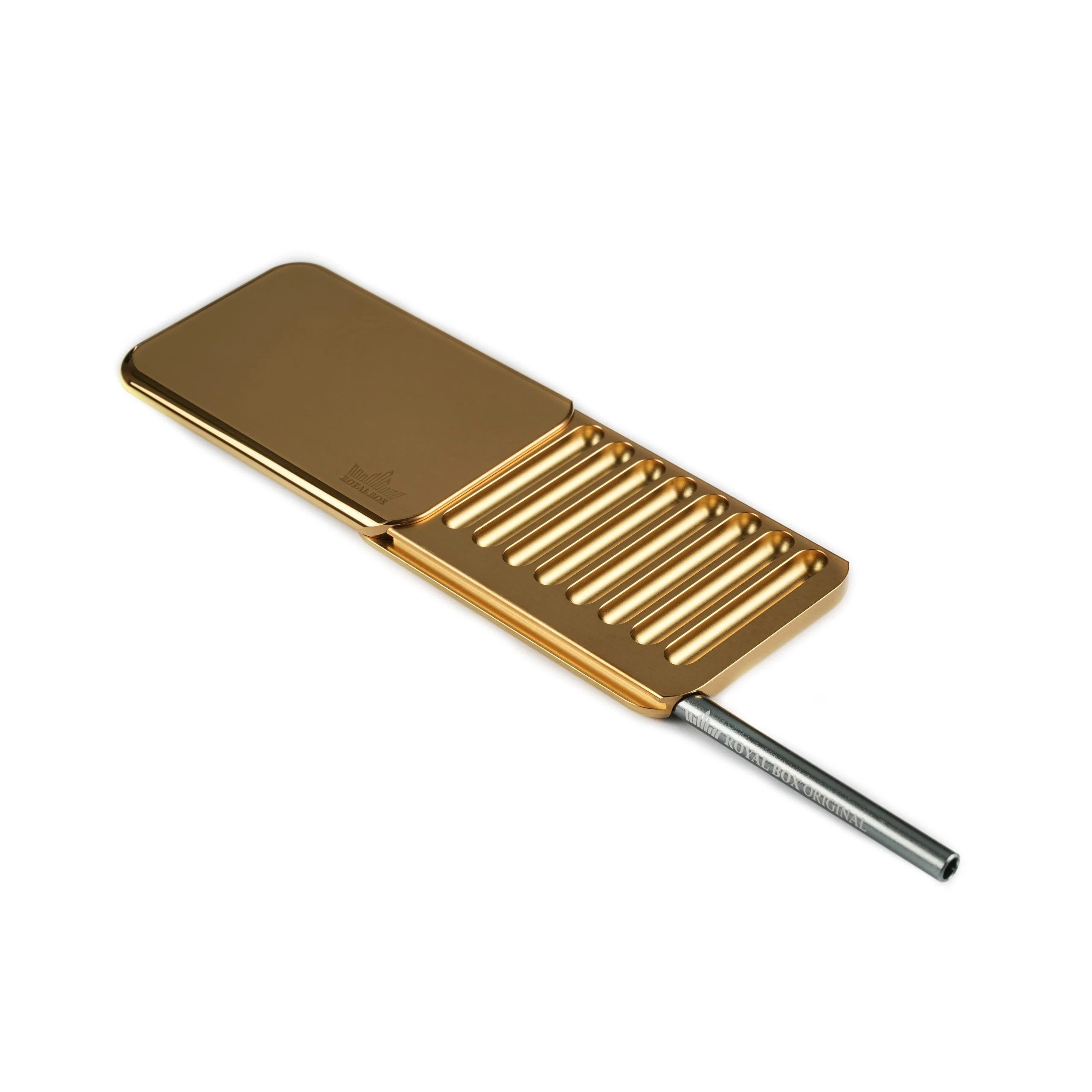 Die B52 Royal Box Anniversary Gold Edition 23,75 Karat Platin Gold Cover – Stilvolle Aufbewahrung in Perfektion inkl. integriertem Röhrchen - from DieBallerei