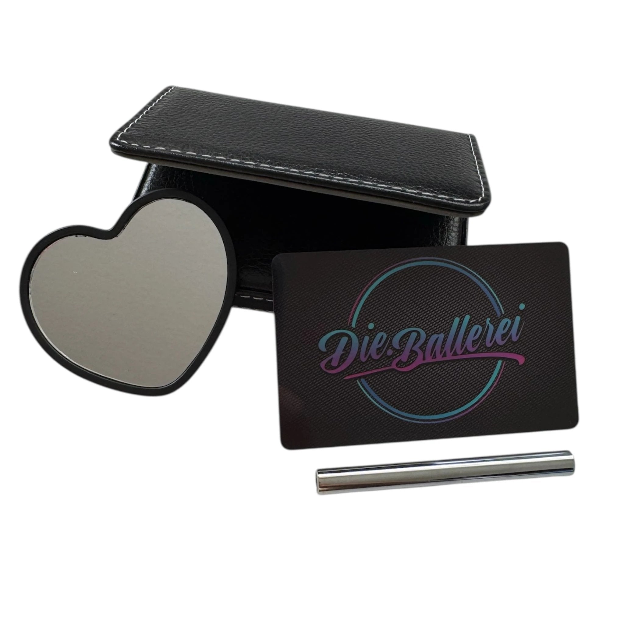 Diskretes Hack-Set im Etui – Herzspiegel, Alu-Röhrchen & Carbonlook-Karte - from DieBallerei