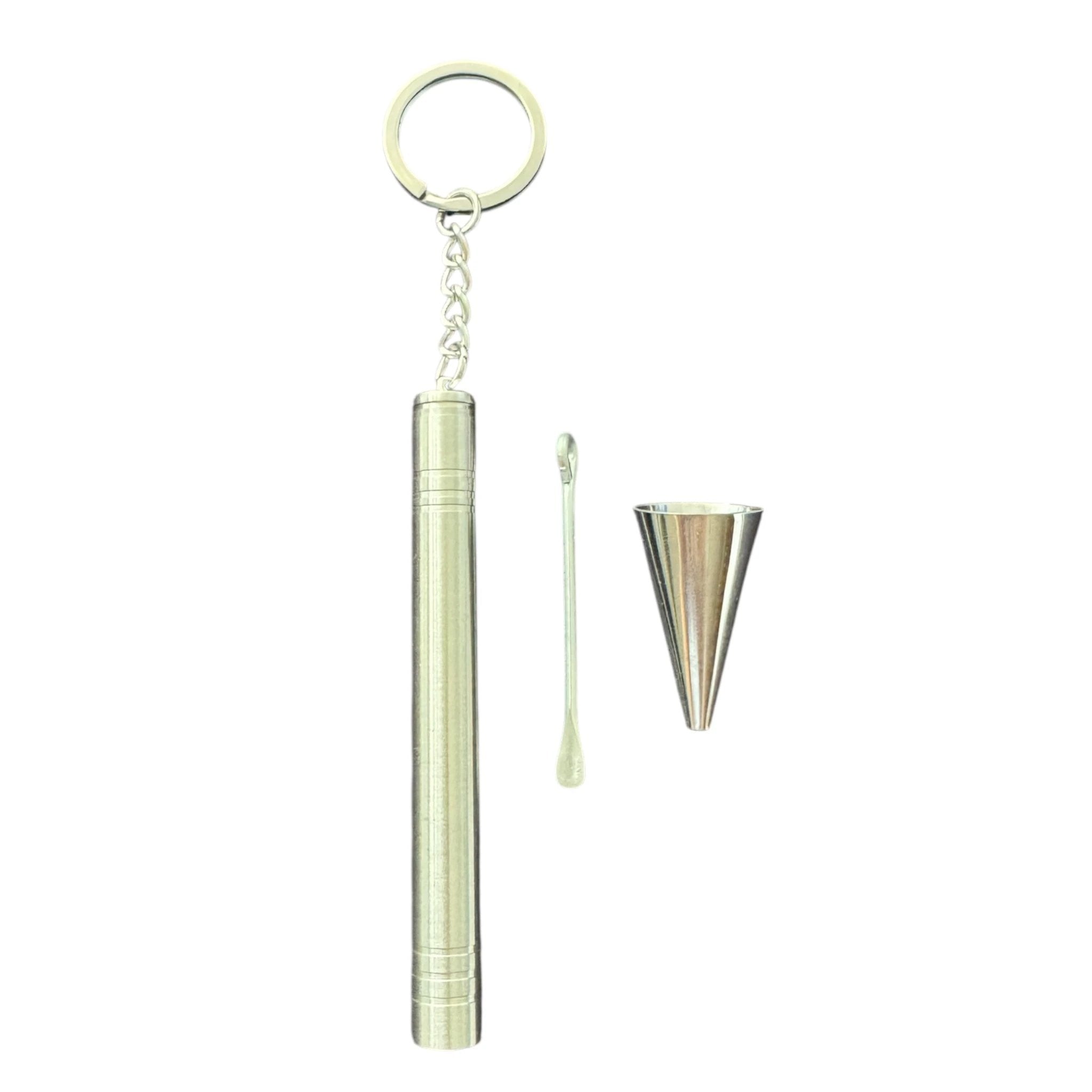 Edelstahl-Schlüsselanhänger Versteck-Set – Silber Slim Edition - Anhänger from DieBallerei