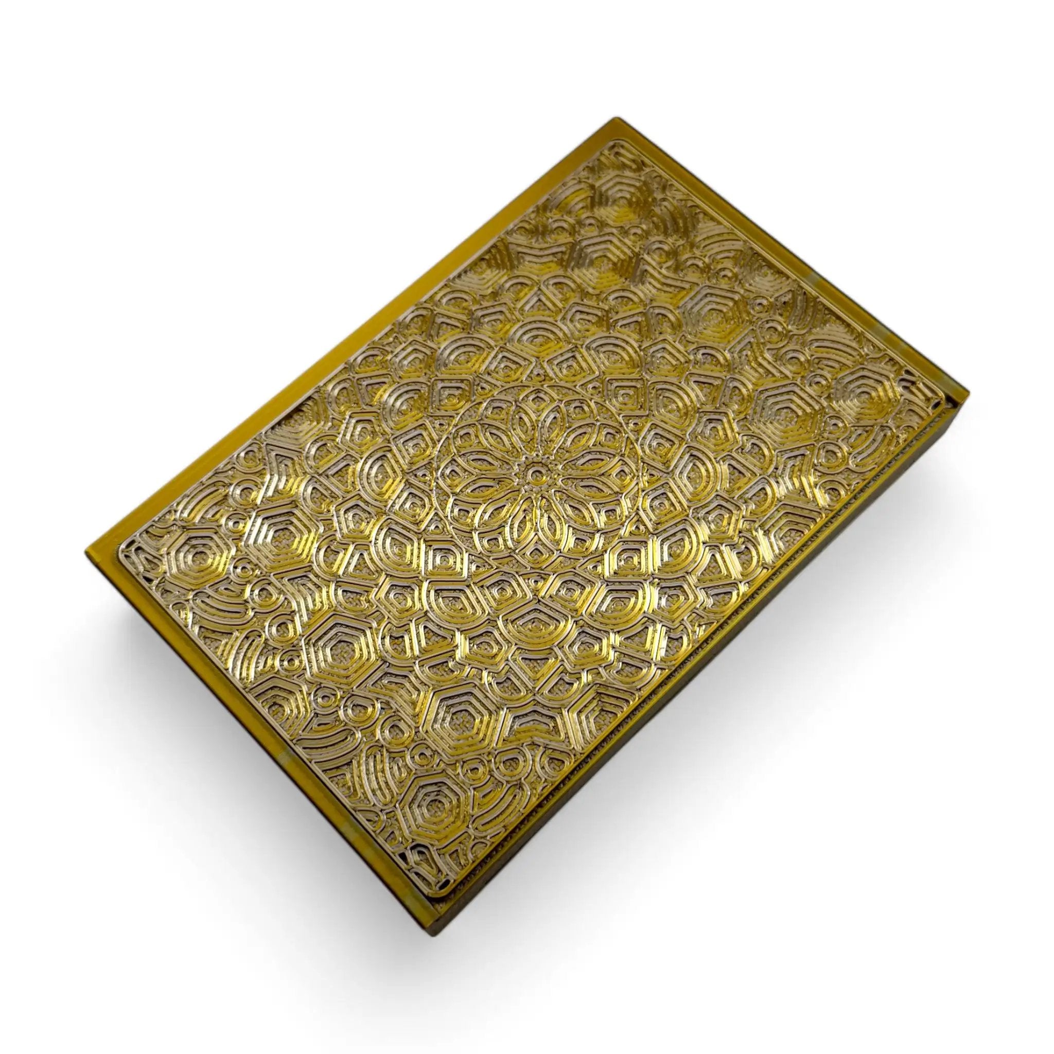 Baller-Box XL Everlasting Fractals inkl. integriertem Spiegel, 2x Röhrchen und Hack-Karten Gold / Silber - from DieBallerei