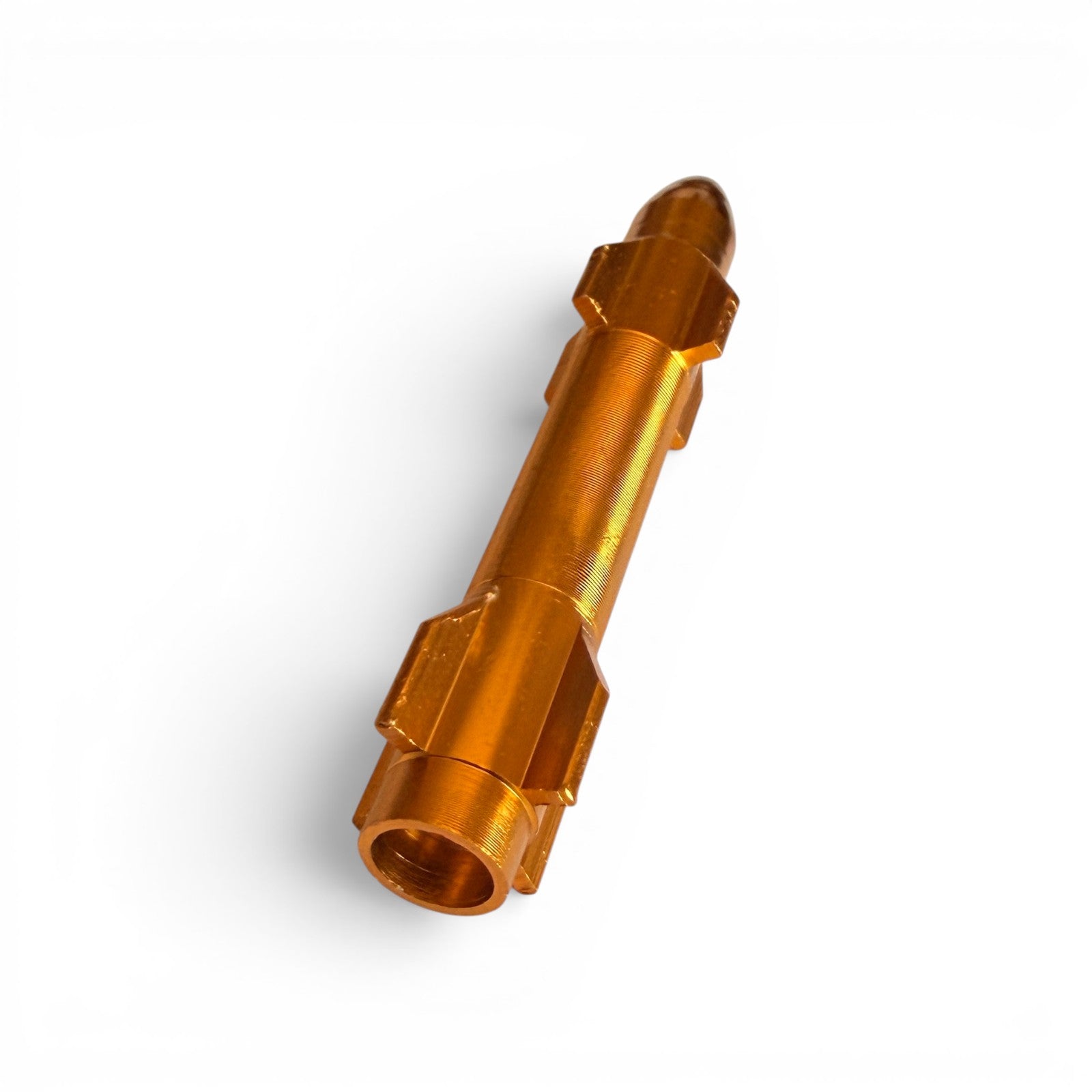 Goldenes Aluminium-Ziehröhrchen (7,7 cm) in Raketen-Optik – Kompakt & Modern