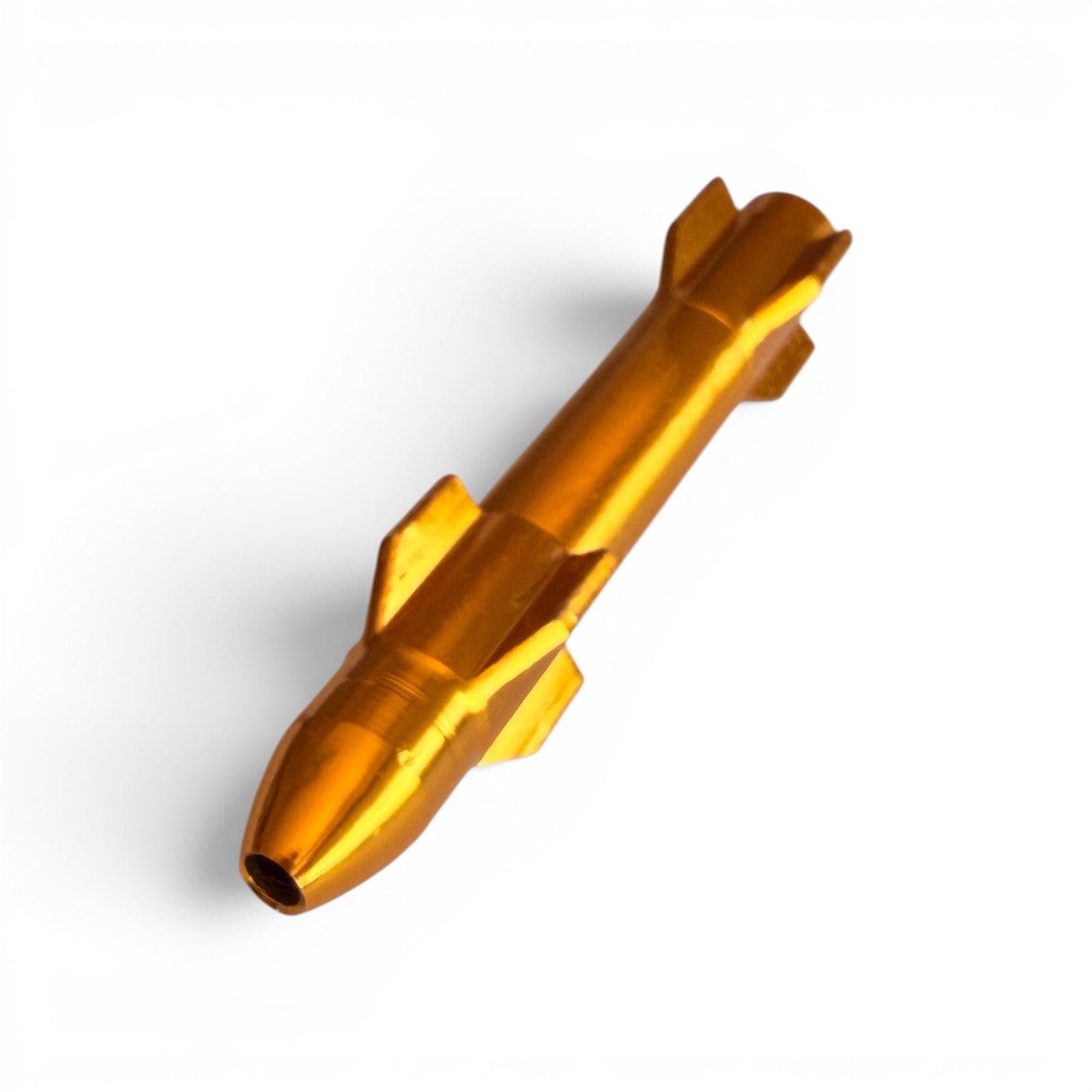 Goldenes Aluminium-Ziehröhrchen (7,7 cm) in Raketen-Optik – Kompakt & Modern