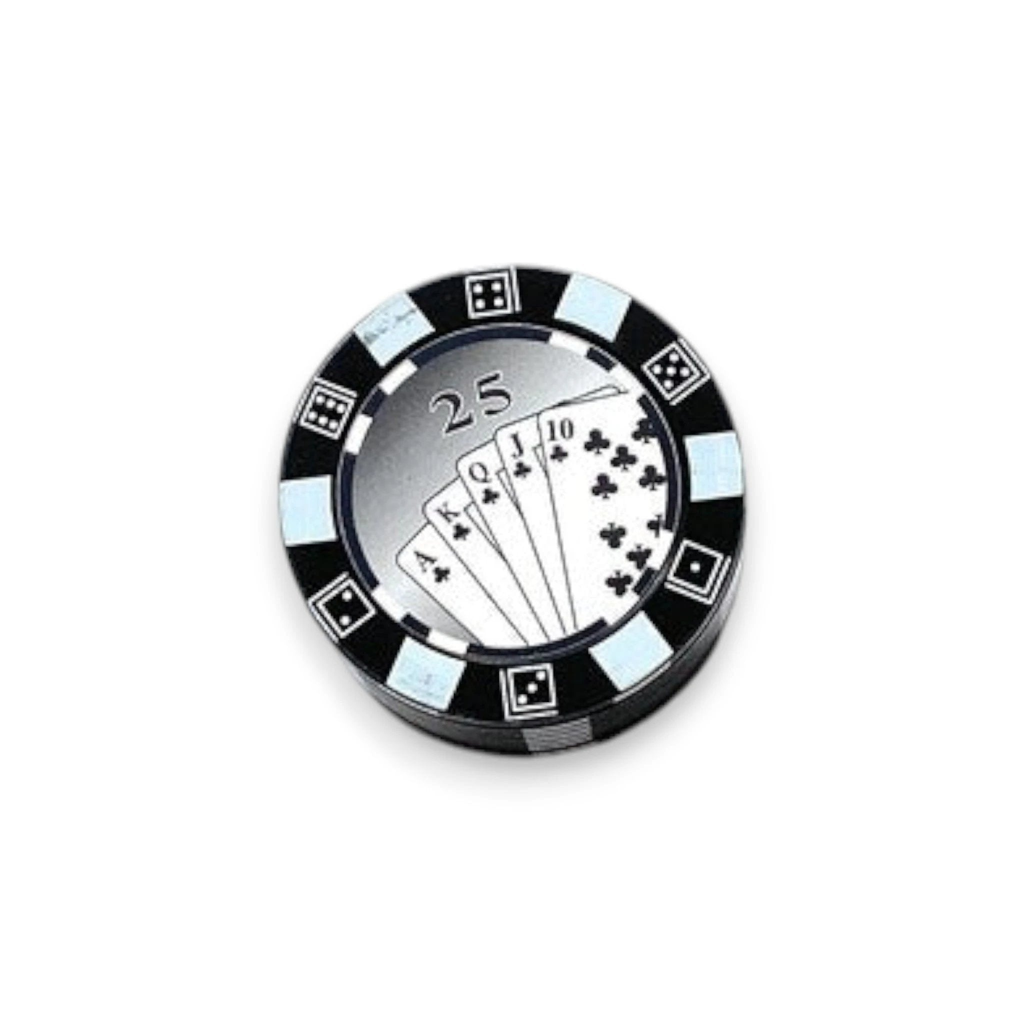 Grinder "Poker Chip" Schwarz 45mm – Stilvoll, Kompakt & Funktional - from DieBallerei