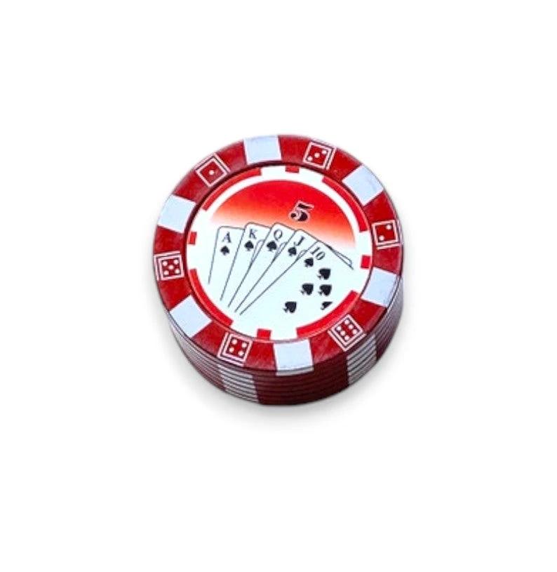 Grinder "Poker Chip" Rot 45mm – Stilvoll, Kompakt & Funktional - from DieBallerei