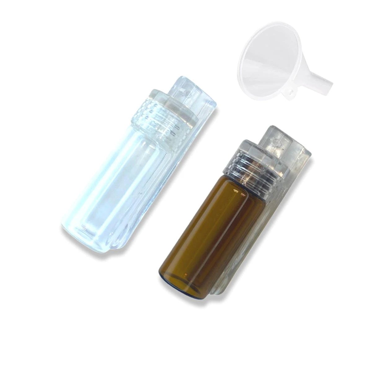 1 Großer Glas-Spender mit klappbarem Löffel & Mini-Trichter – Klar oder Braun mit transparentem Deckel - from DieBallerei