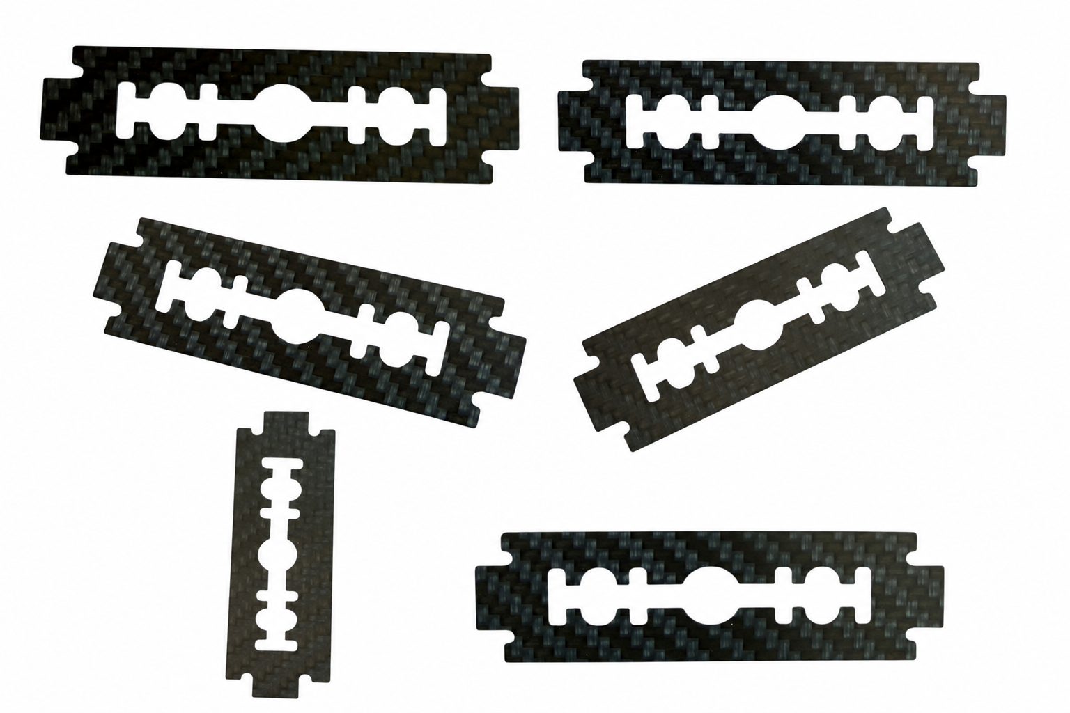 Hack-Karte aus Carbon – Stylisches Rasierklingen-Design V2.0 - 8,5 x 2,5cm5