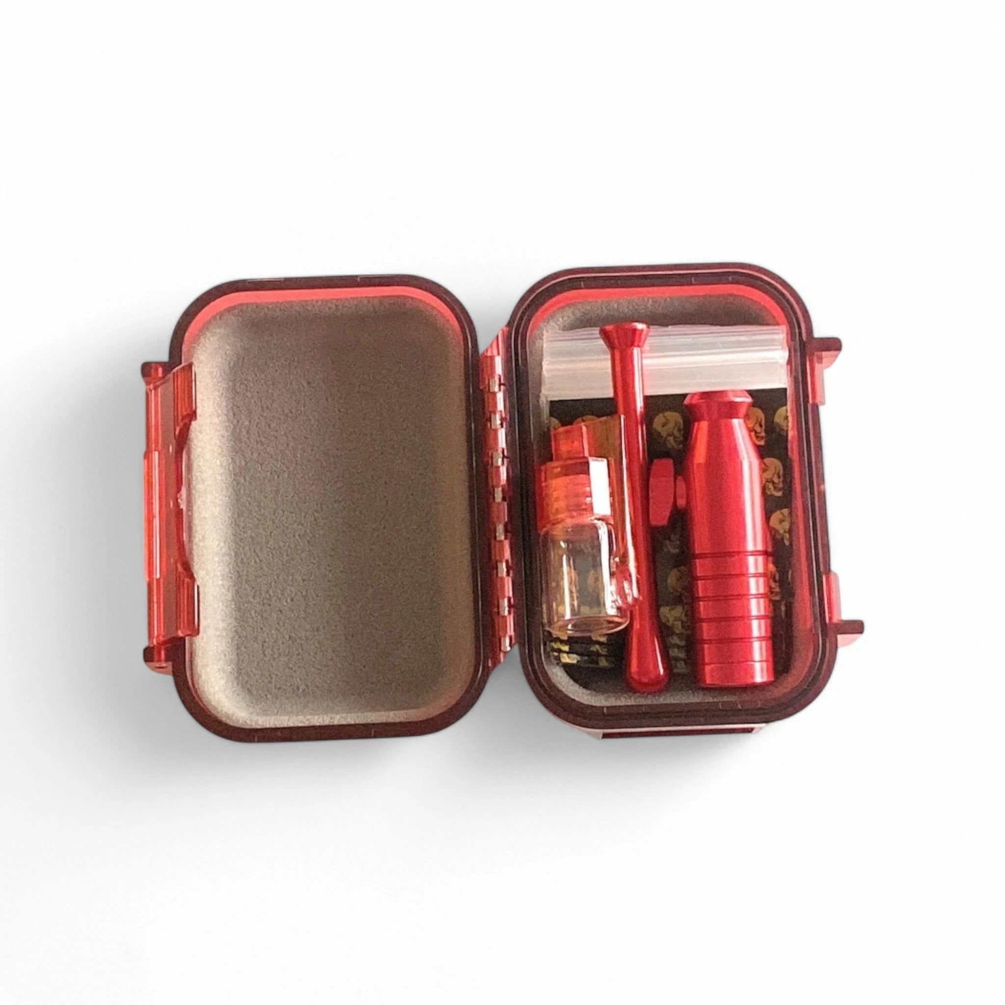 Hard Case Schnupftabak Set "Locker" Rot – Kompakt, Sicher & Immer Griffbereit - from DieBallerei