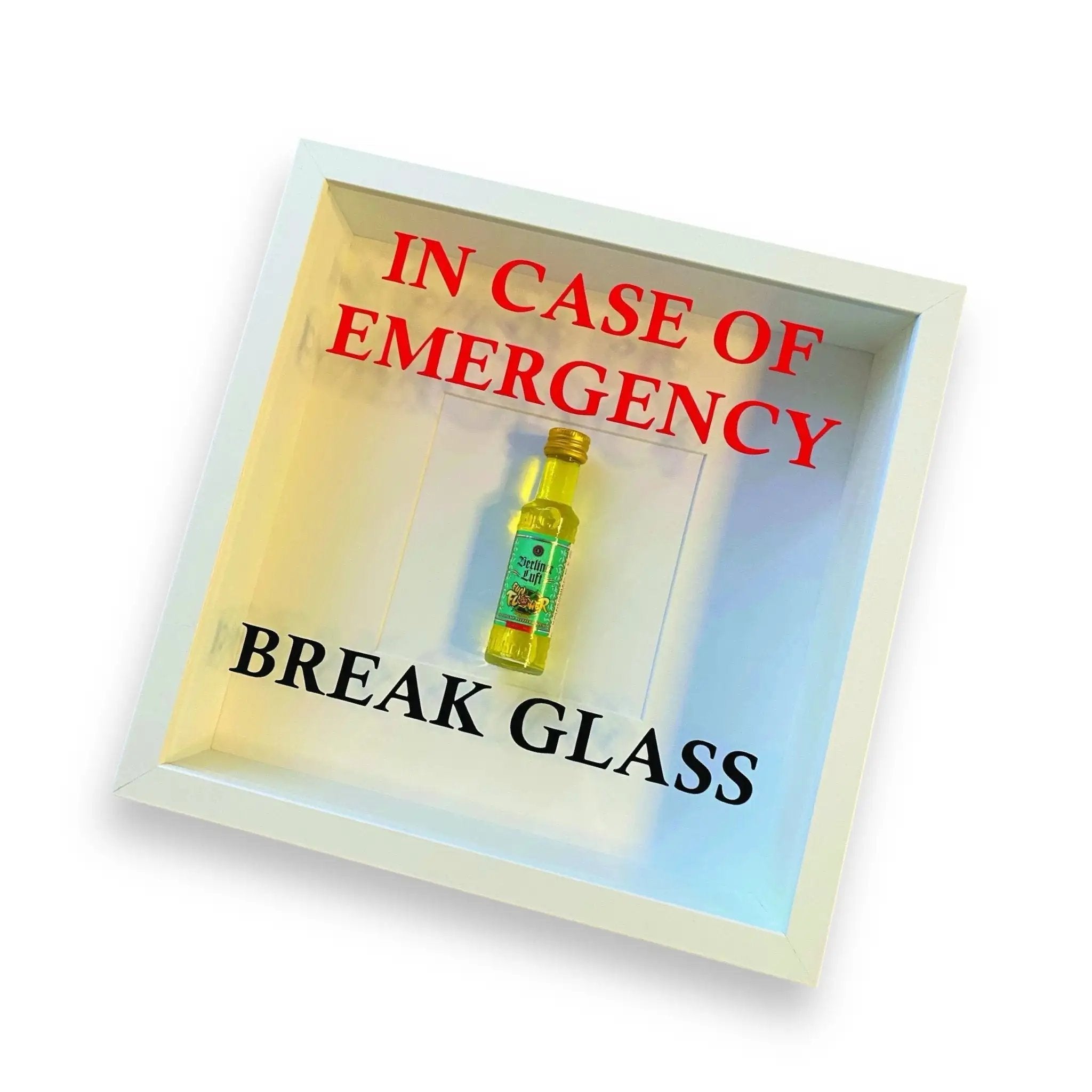 "In Case of Emergency Break Glass" – Wandbild mit Berliner Luft schwarzer/weißer Rahmen - from DieBallerei