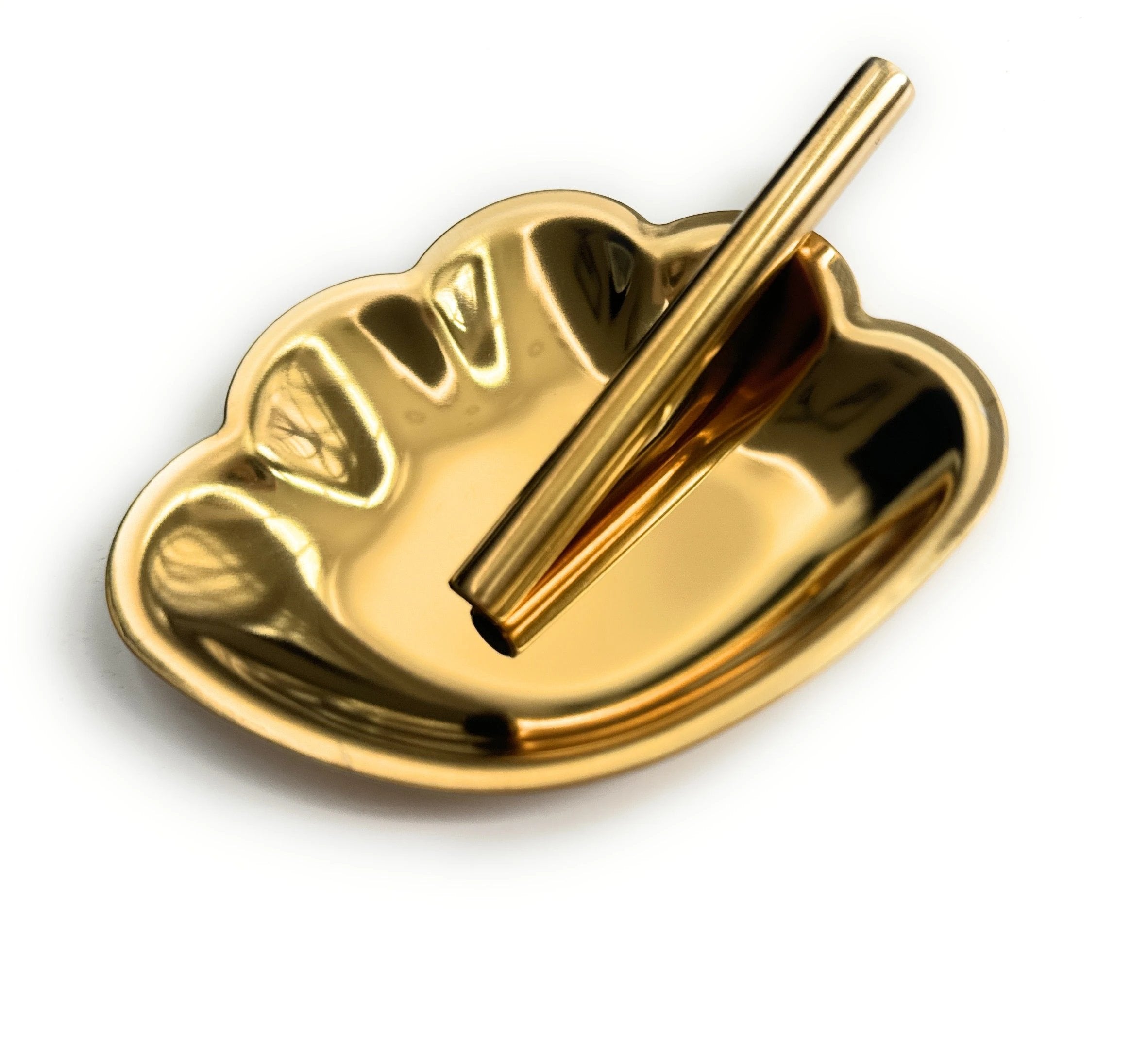 Goldene Muschel-Ziehunterlage aus Metall – Edles Design & Praktische Größe - from DieBallerei