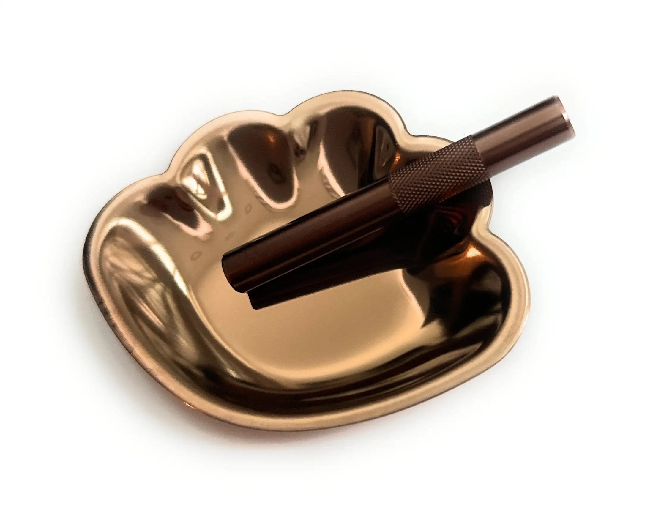 Muschel Metall Brettchen – Edle Ziehunterlage inkl. Röhrchen in Braun/Bronze - from DieBallerei