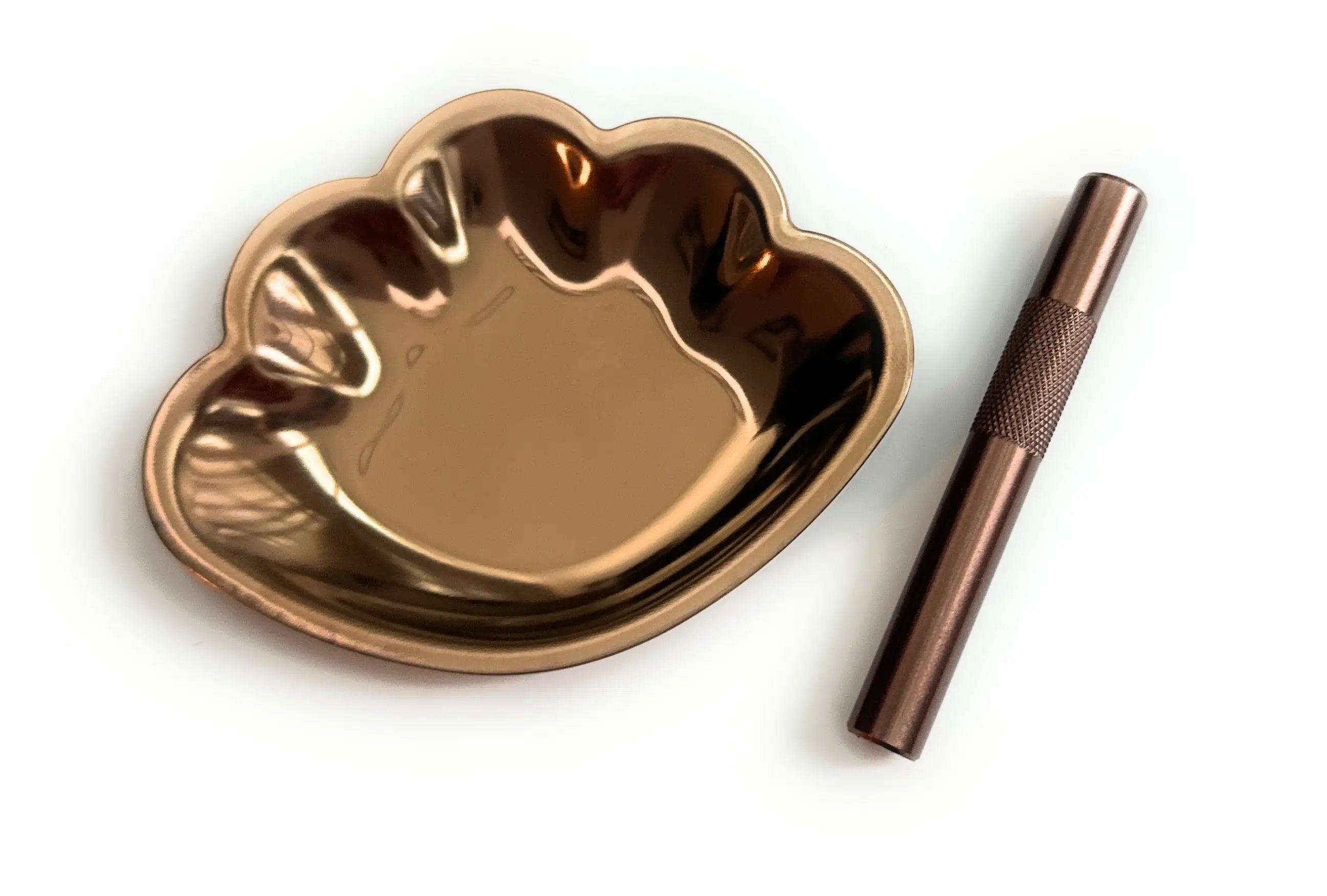 Muschel Metall Brettchen – Edle Ziehunterlage inkl. Röhrchen in Braun/Bronze - from DieBallerei