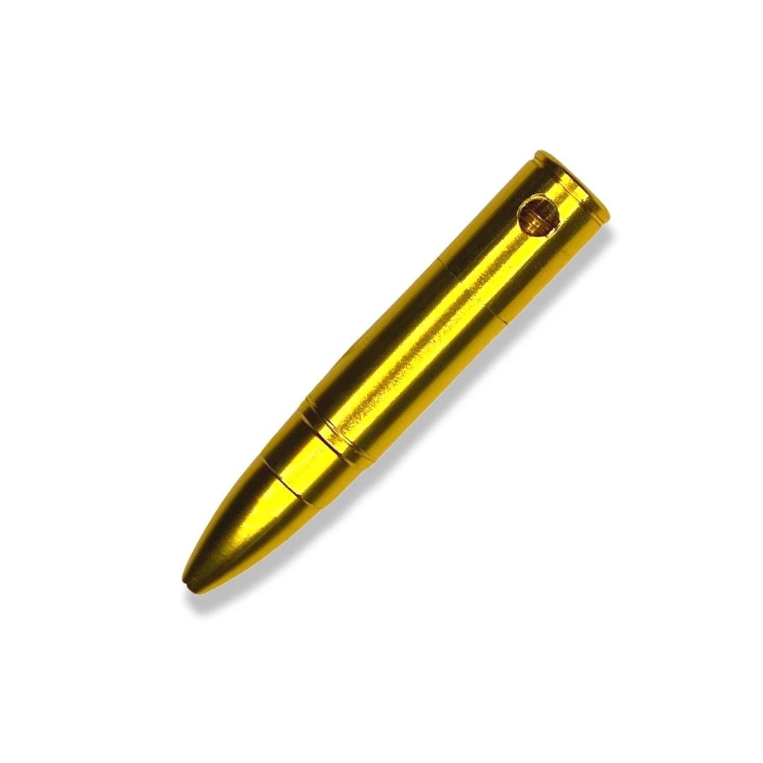 Goldene Pfeife aus Aluminium mit abnehmbarem Kopf in Patronenoptik - Smoking Pipe Patronenhülse - from DieBallerei