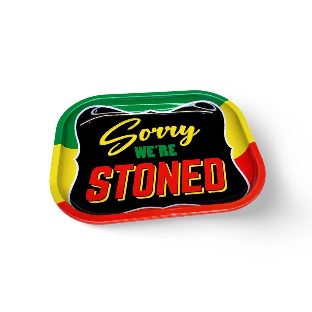 Metall-Unterlage „Sorry we’re stoned“ – Stylisch & praktisch - from DieBallerei