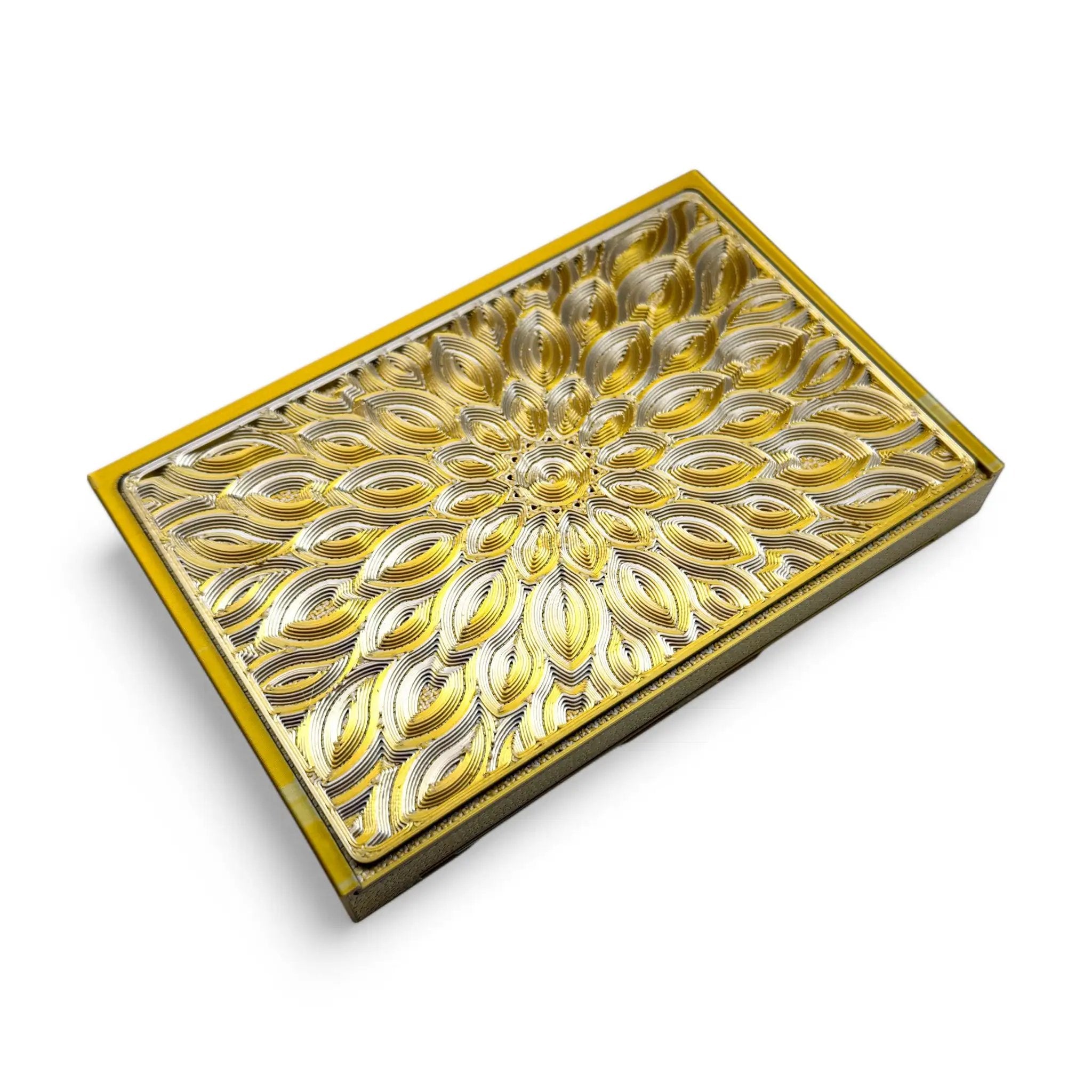 Baller-Box XL Infinity Blossom inkl. integriertem Spiegel, 2x Röhrchen und Hack-Karten Gold / Silber - from DieBallerei