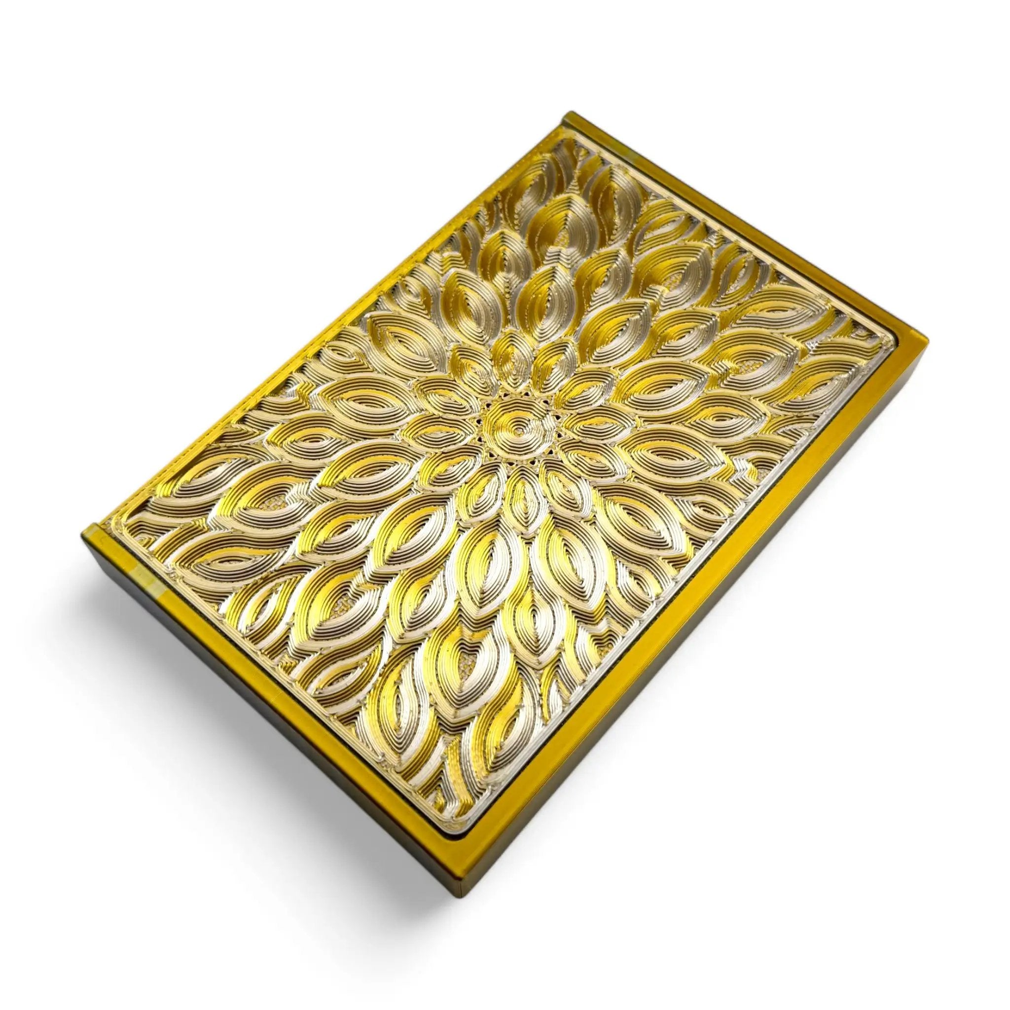 Baller-Box XL Infinity Blossom inkl. integriertem Spiegel, 2x Röhrchen und Hack-Karten Gold / Silber - from DieBallerei