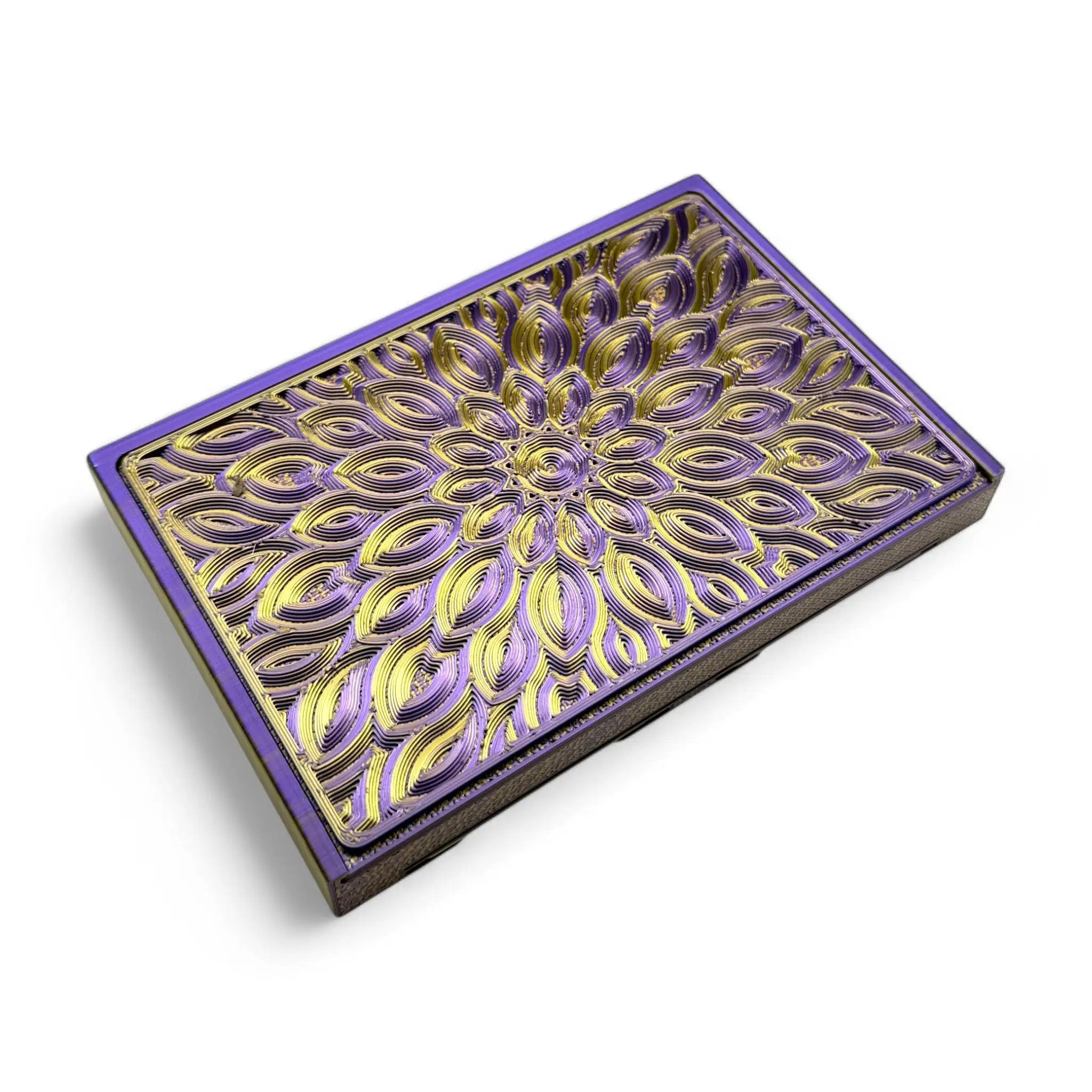 Baller-Box XL Infinity Blossom inkl. integriertem Spiegel, 2x Röhrchen und Hack-Karten Lila / Gold - from DieBallerei