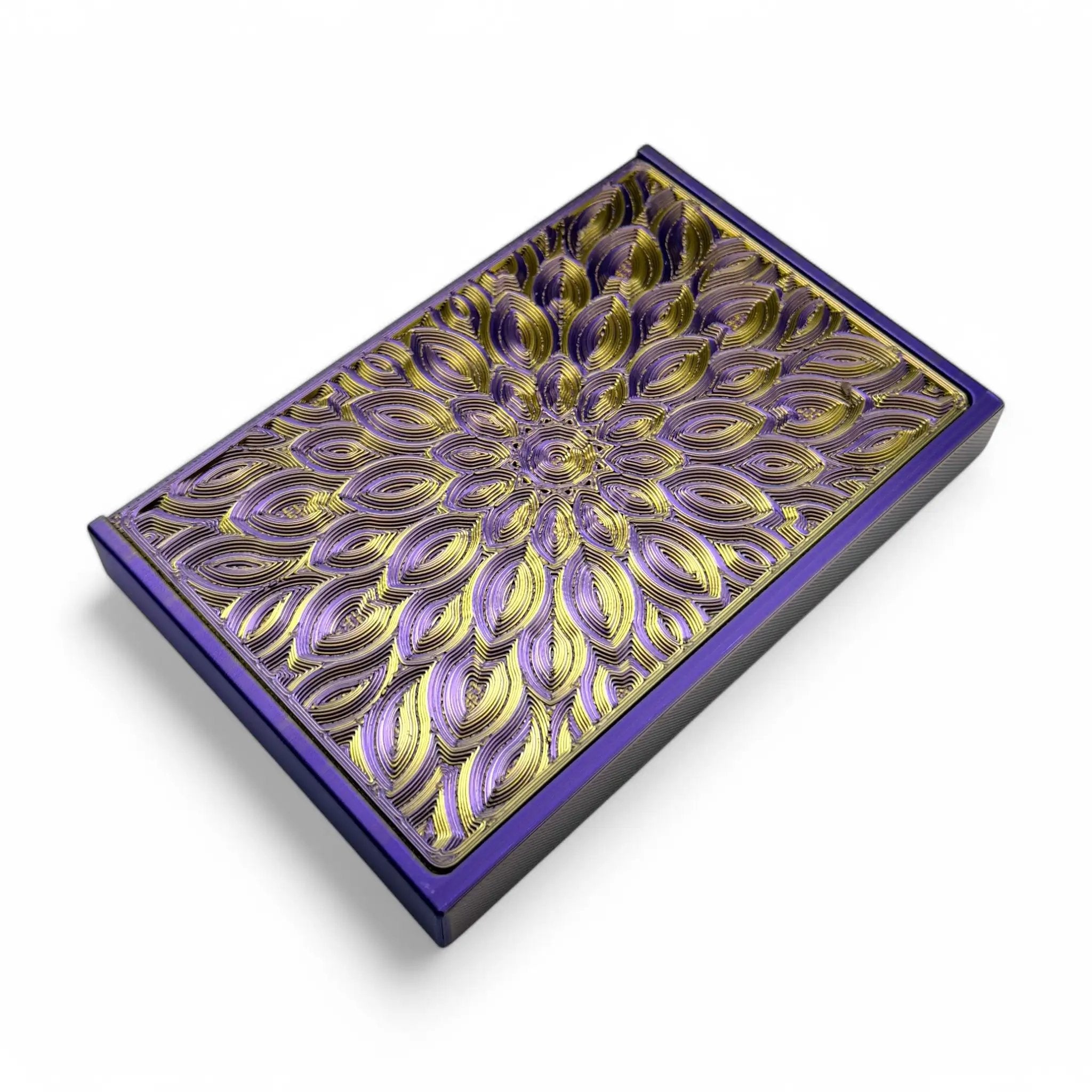 Baller-Box XL Infinity Blossom inkl. integriertem Spiegel, 2x Röhrchen und Hack-Karten Lila / Gold - from DieBallerei