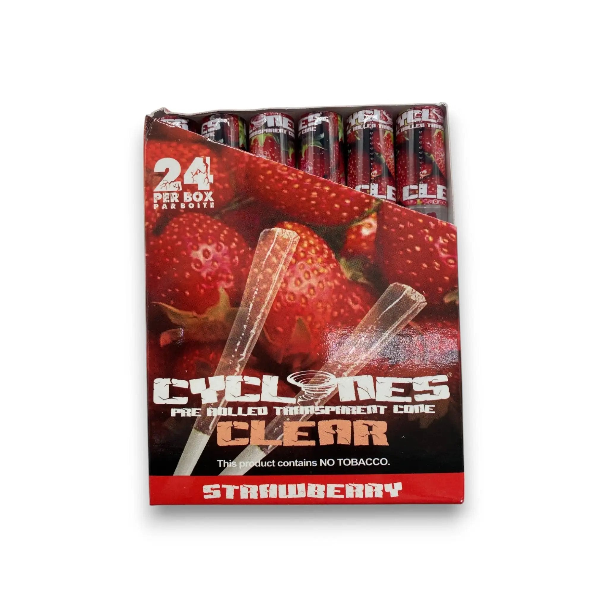 Cyclones CLEAR – Durchsichtige Zellulose Cones mit Erdbeer-Geschmack + Tip - from DieBallerei