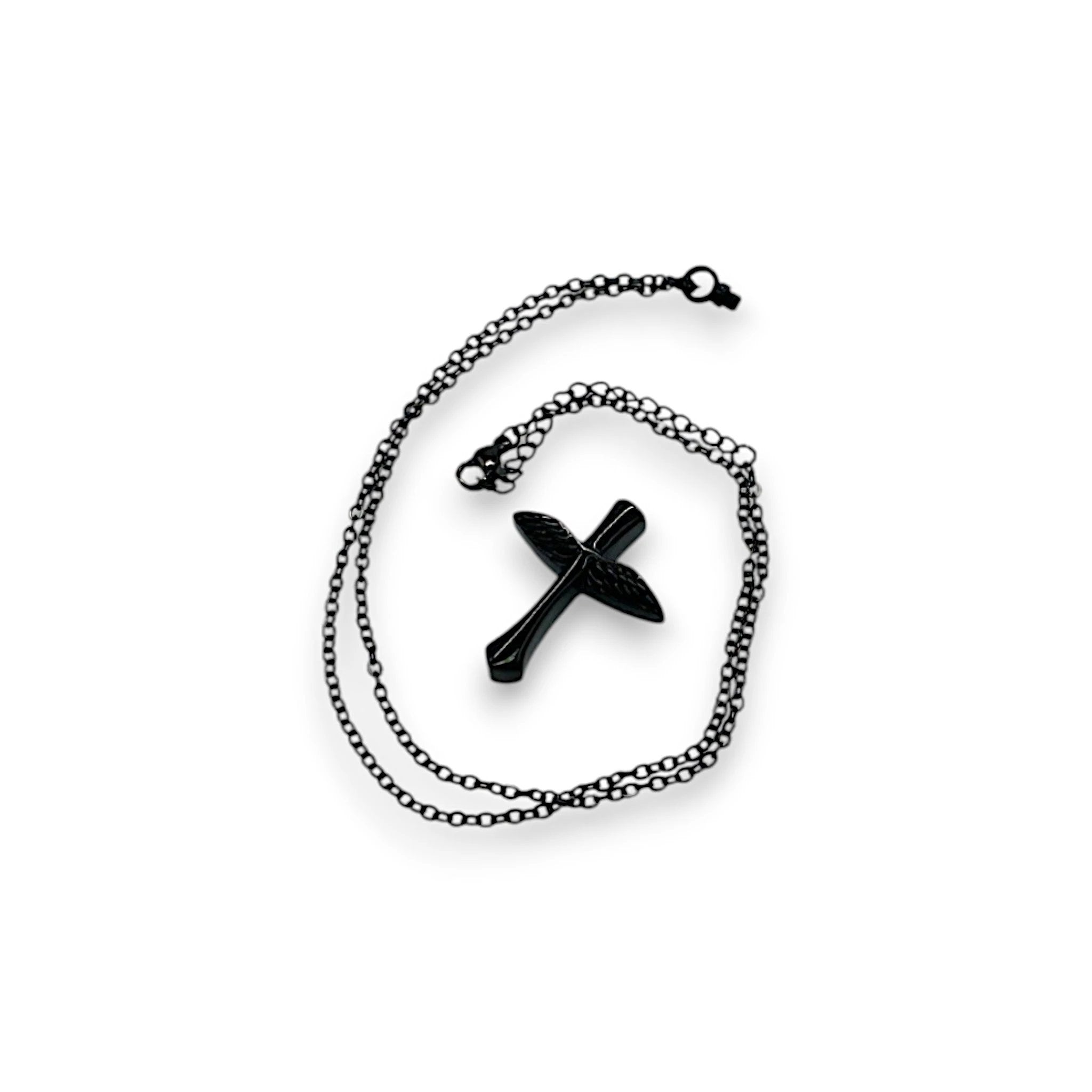 Kreuzkette Flügel Schwarz mit kleiner Öffnung zum Befüllen - from DieBallerei