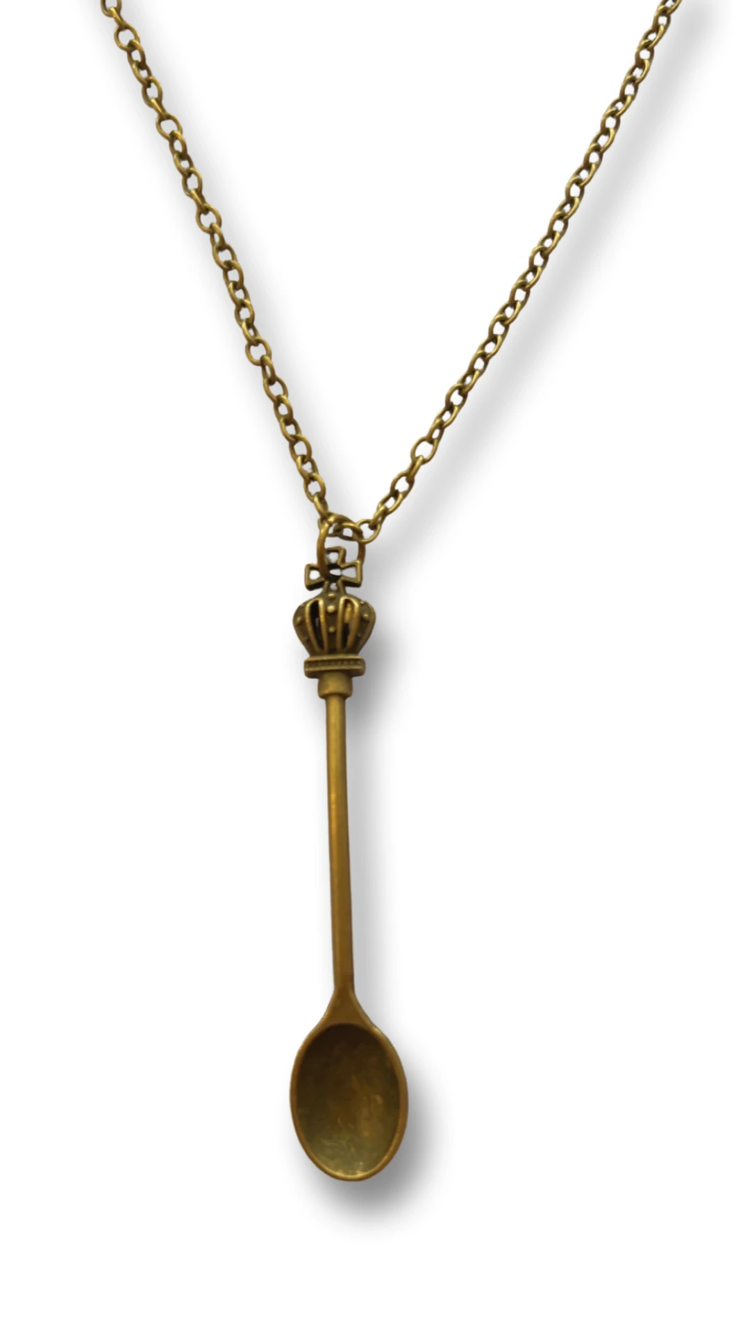 Mini-Löffel Anhänger mit Krone & 45 cm Messing-Halskette - from DieBallerei